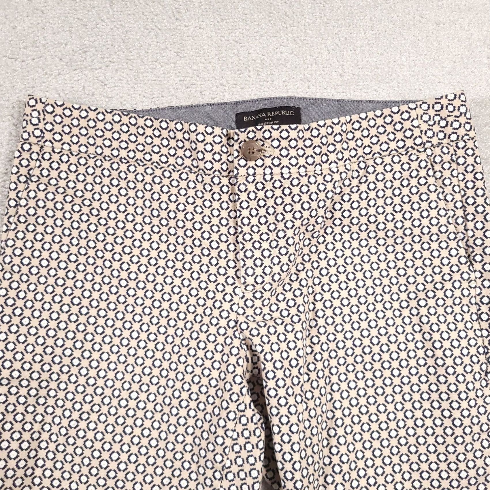 Banana Republic Banana Republic Hampton Fit Trouser Crop Stretch Women's Size 2 Geometric Beige Pants Size 26" / US 2 / IT 38 - 3 Thumbnail