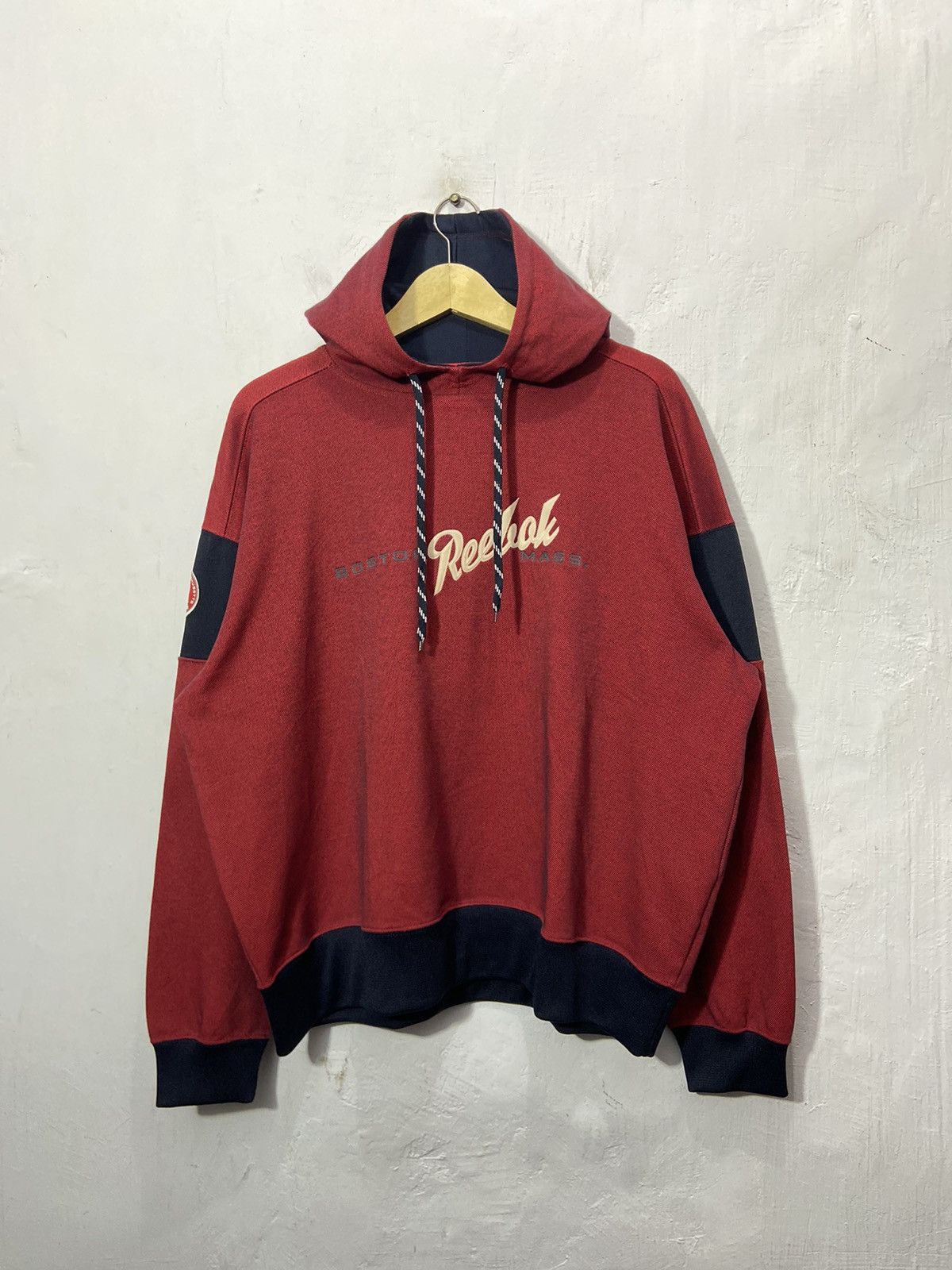 Reebok Reebok Boston Mass Embroidered Pullover Hoodie Boxy Fit Size US L / EU 52-54 / 3 - 2 Thumbnail