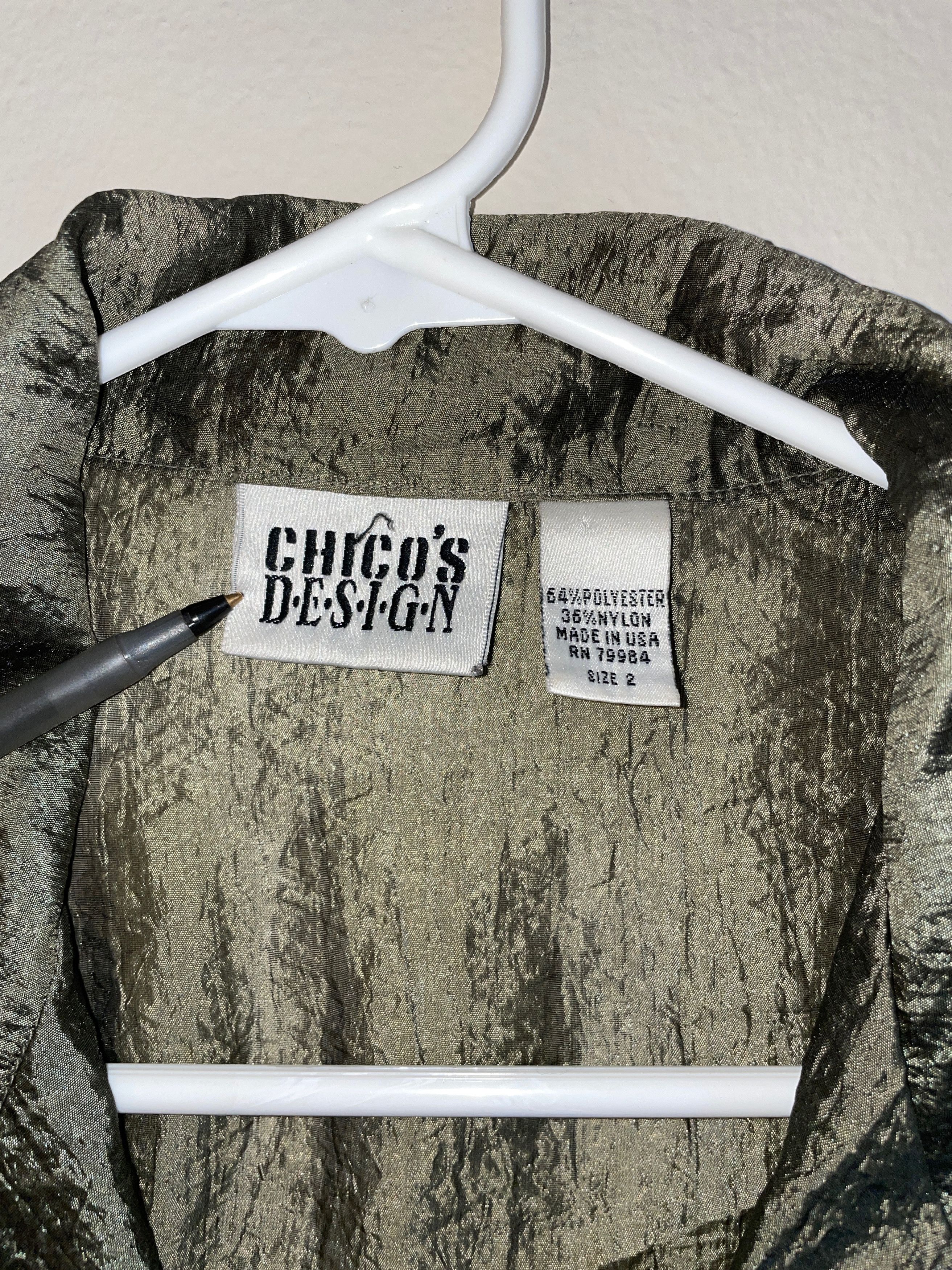 Chicos Chico 's Design Longsleeve Green Blouse Size XS / US 0-2 / IT 36-38 - 3 Thumbnail