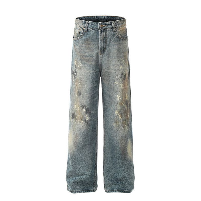 Vintage American vibe retro graffiti straight wide-leg hip-hop jeans Size US 32 / EU 48 - 1 Thumbnail