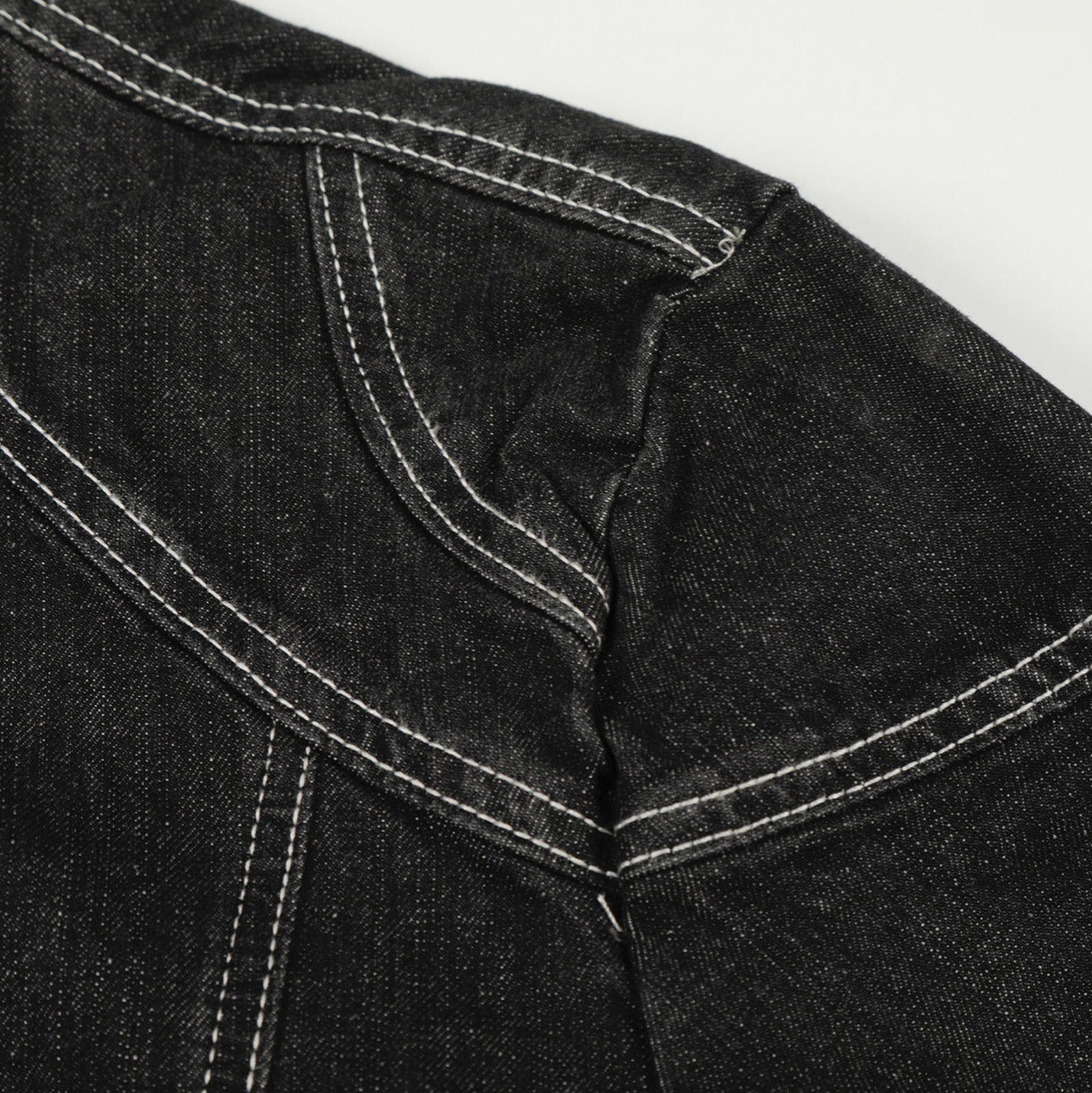 Japanese Brand Black Buckle Front Denim Jacket, Slim Fit Outerwear Size US XL / EU 56 / 4 - 2 Thumbnail