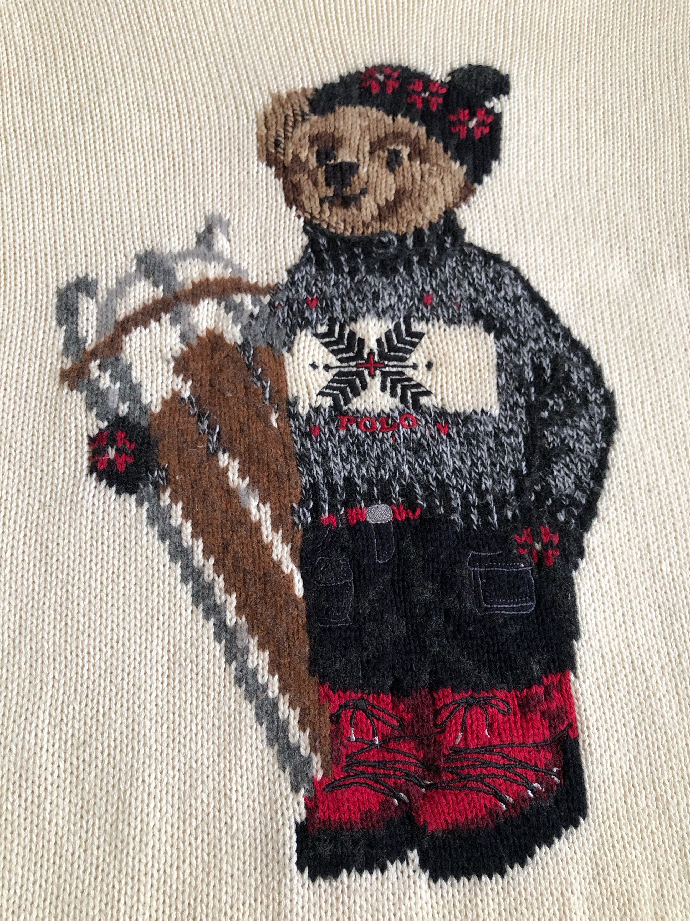 Polo Ralph Lauren RALPH LAUREN SLED POLO BEAR KNIT PULLOVER Size US L / EU 52-54 / 3 - 4 Thumbnail