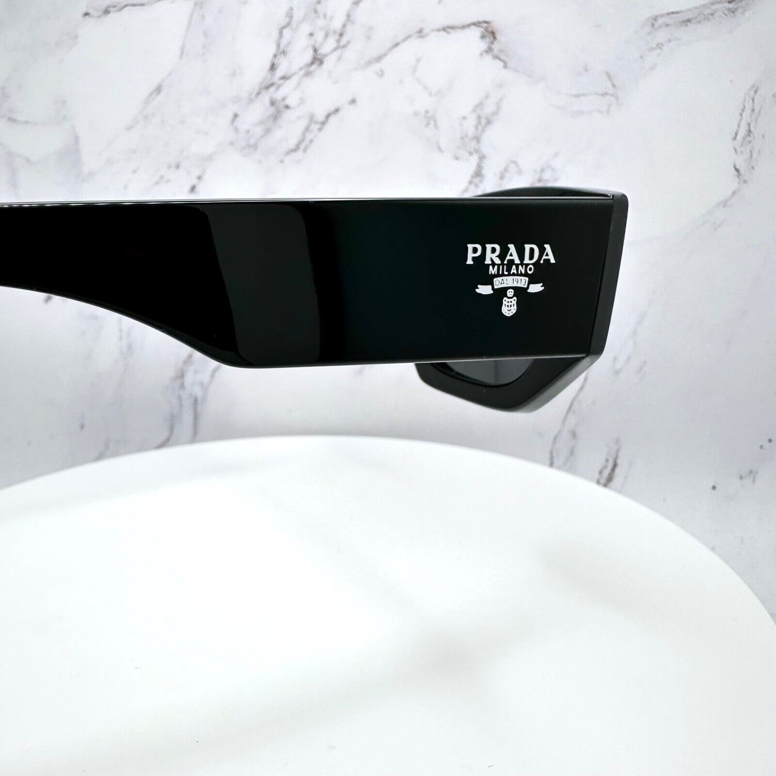 Prada PRADA Sunglasses Black Square PRADA MILANO Silver Logo Size ONE SIZE - 12 Thumbnail