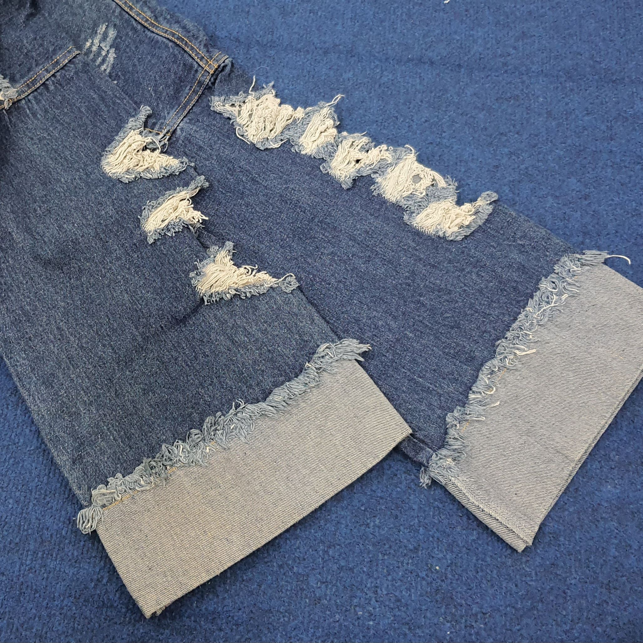 For All To Envy ENVYM Ripped Denim Cropped Sleeve Raw Hem Jacket C266N20 Size US L / EU 52-54 / 3 - 7 Thumbnail