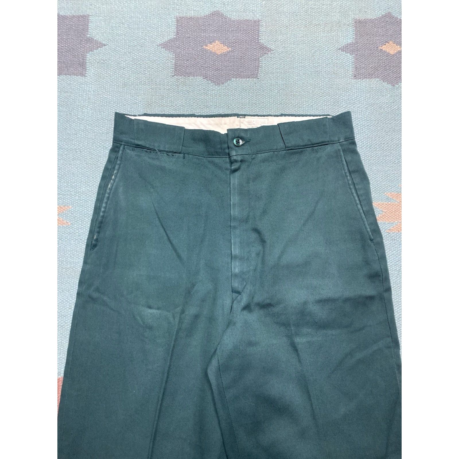 Vintage VINTAGE 70s chino work pants permanent press workwear green twill talon 29x30 Men Pants Green Chino 70s Workwear Mens Size US 29 - 5 Thumbnail