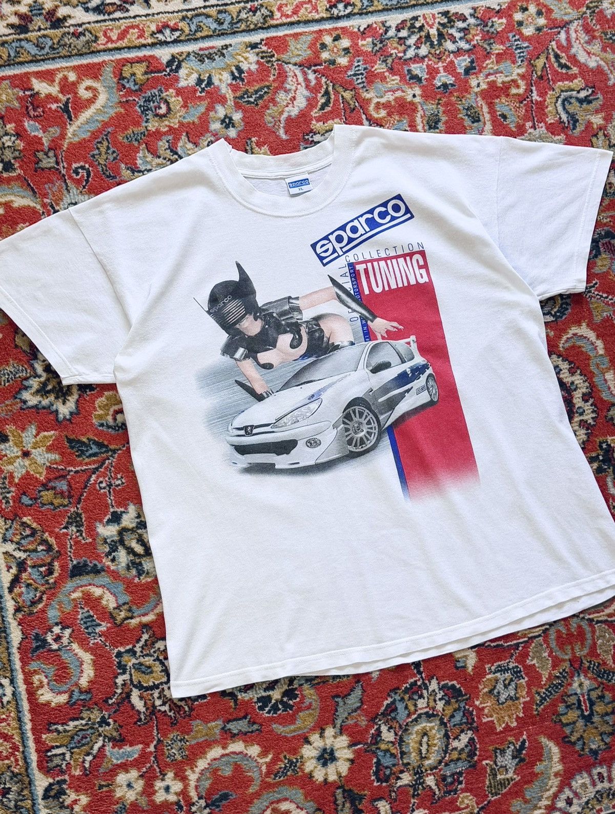 Formula 1 90s Vintage Sparco Pornstar Racing Graphic Tee T Shirt Size US XL / EU 56 / 4 - 5 Thumbnail