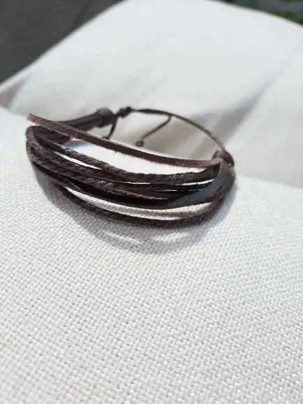 Leather × Vintage Adjustable Handmade Brown Multilayer Leather Rope Bracelet Size ONE SIZE - 2 Thumbnail