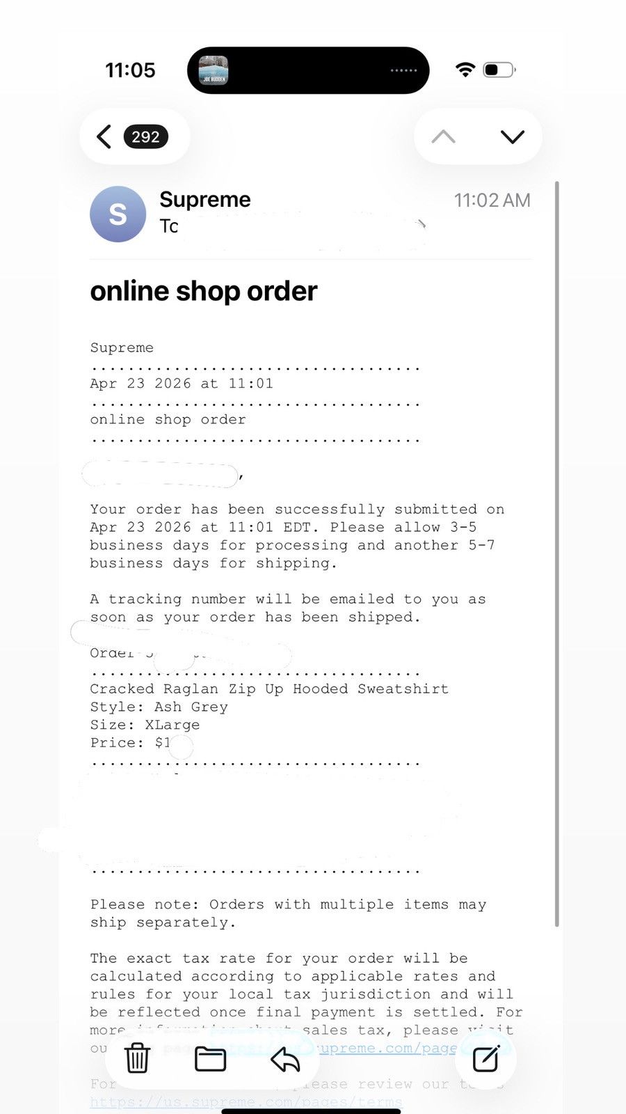Supreme Supreme Cracked Raglan Zip Up Hooded Sweatshirt Size US XL / EU 56 / 4 - 4 Thumbnail