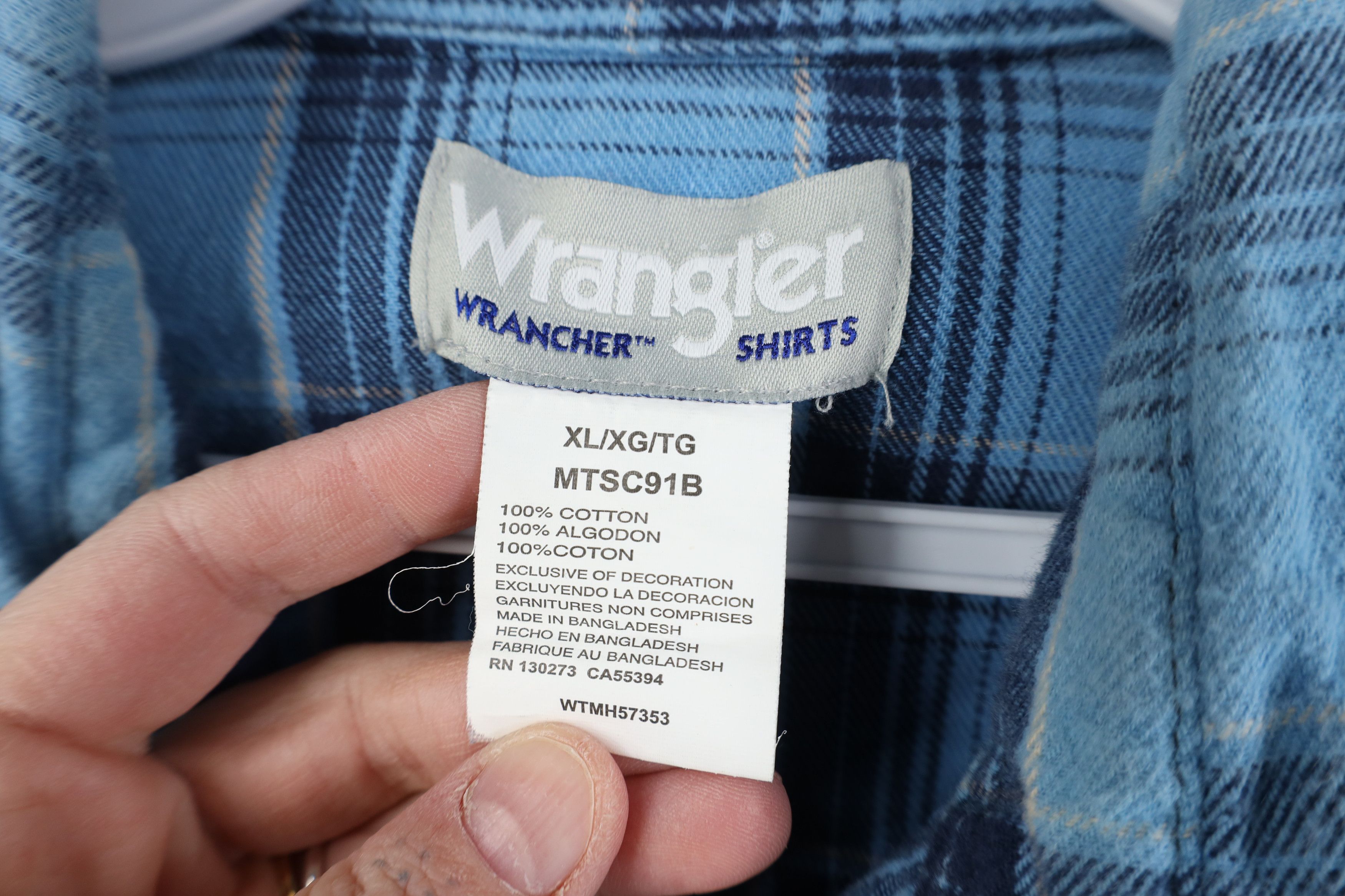 Wrangler Vintage 90s Y2K Wrangler Rodeo Flannel Button Shirt Plaid Size US XL / EU 56 / 4 - 7 Thumbnail