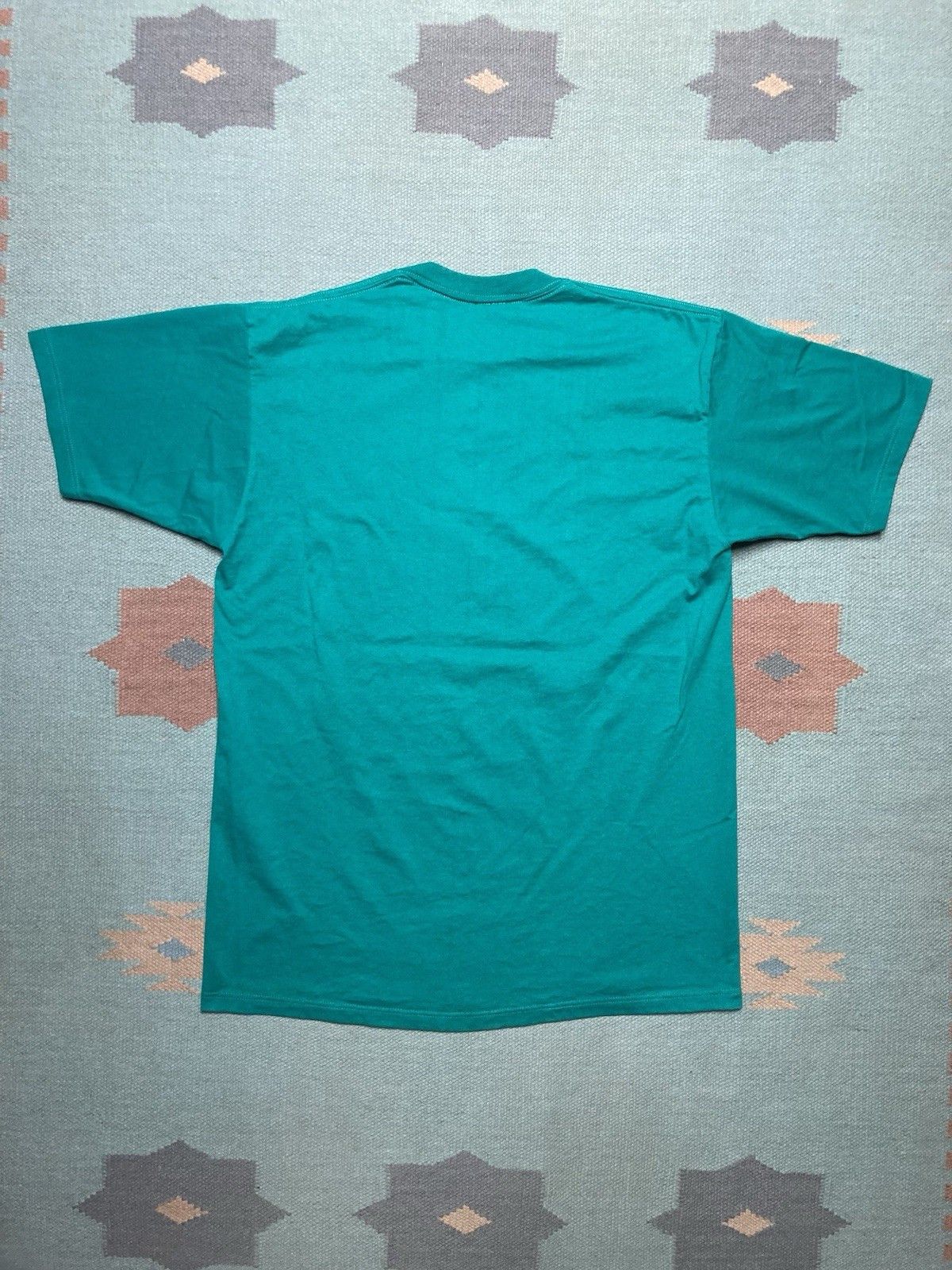 Jerzees × Vintage Vtg 80s blank t shirt teal aqua jerzees single stitch large Size US L / EU 52-54 / 3 - 4 Thumbnail