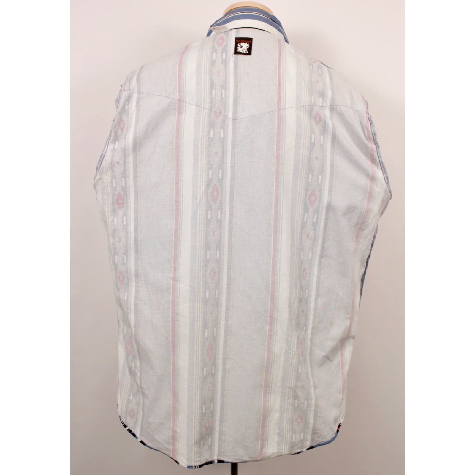 Armani Karman Western Shirt XL 1990s VTG Black Blue Red Aztec Print Mens Shirt Size US XL / EU 56 / 4 - 3 Thumbnail