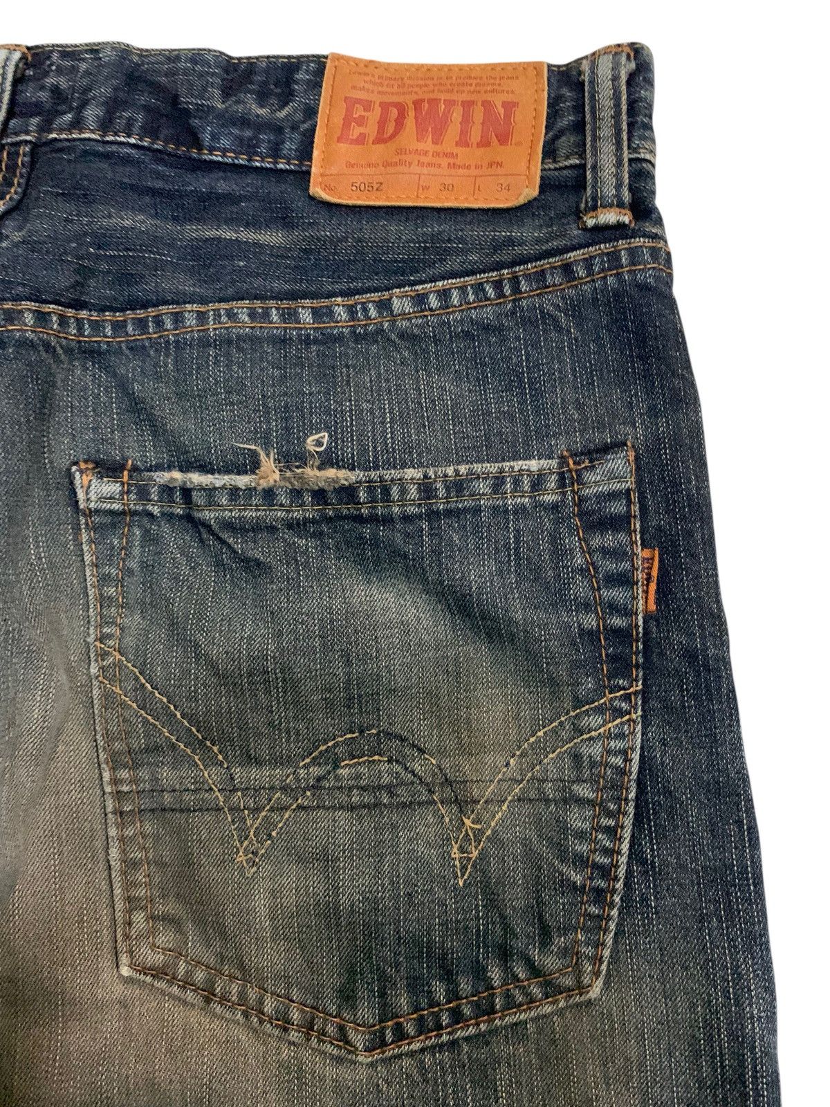 Edwin × If Six Was Nine × Kapital VINTAGE EDWIN 505Z SELVEDGE RUSTY JAPANASE DISTRESSED DENIM Size US 32 / EU 48 - 12 Thumbnail