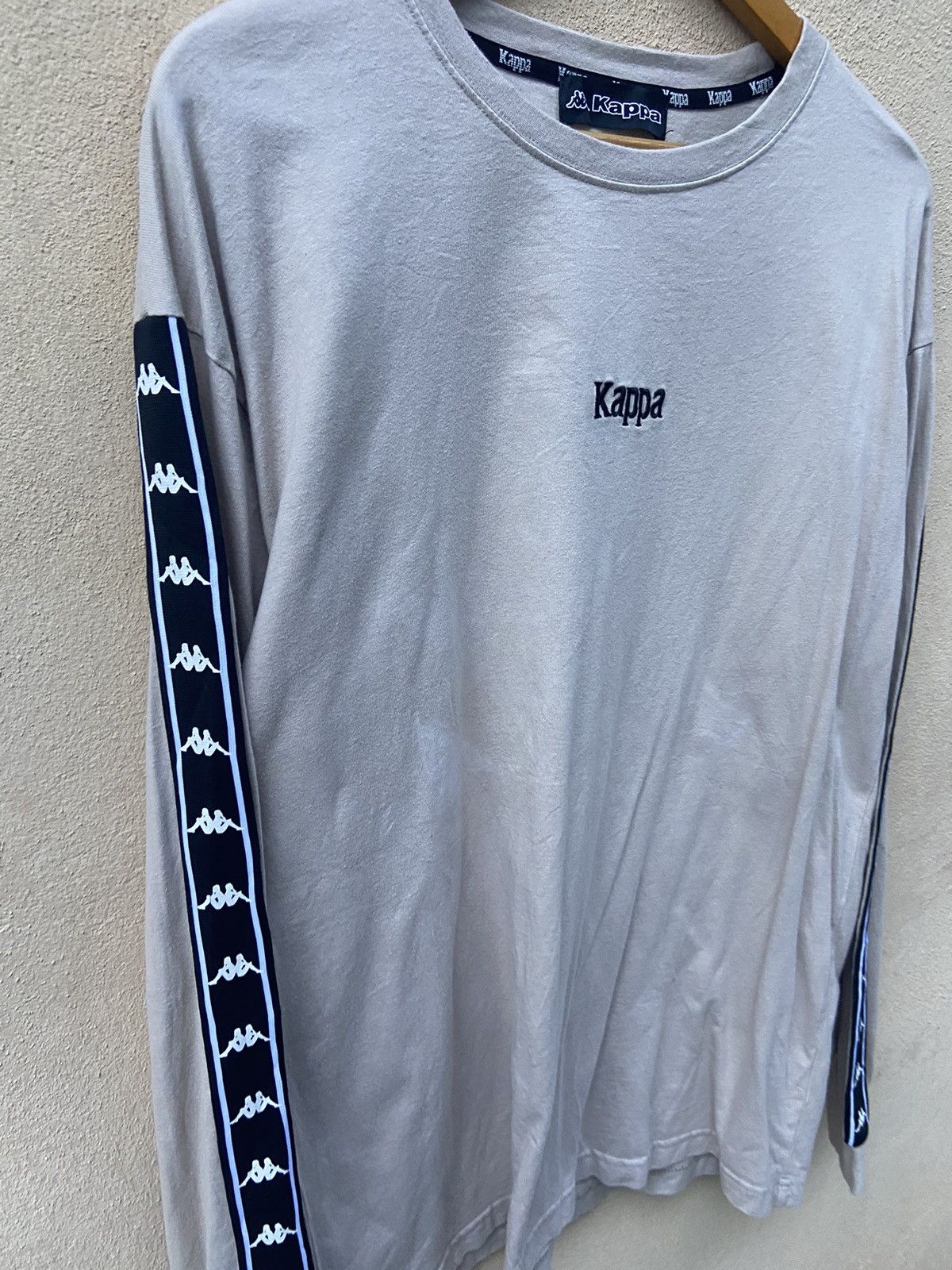 Kappa 🔥 Vintage Kappa t shirt long Sleeve Kappa Side tape 90s Size US L / EU 52-54 / 3 - 2 Thumbnail