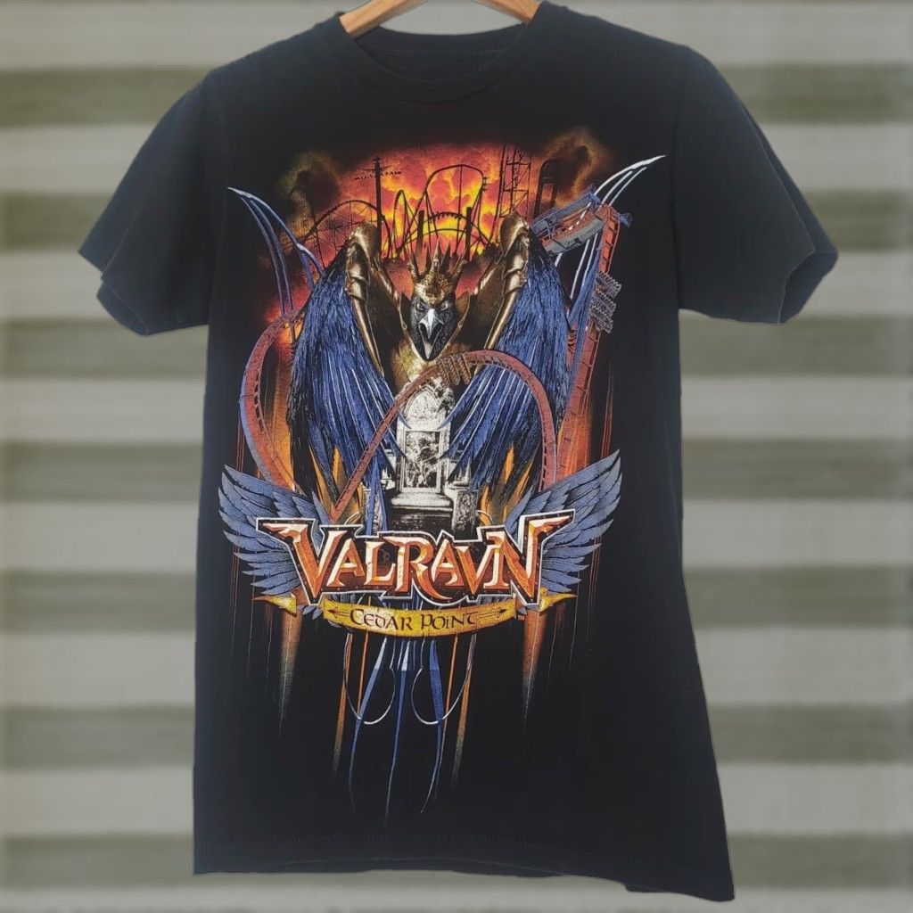 Vintage Cedar Point Shirt Women Small Black Short Sleeve Valravn Roller Coaster READ Size S / US 4 / IT 40 - 1 Thumbnail