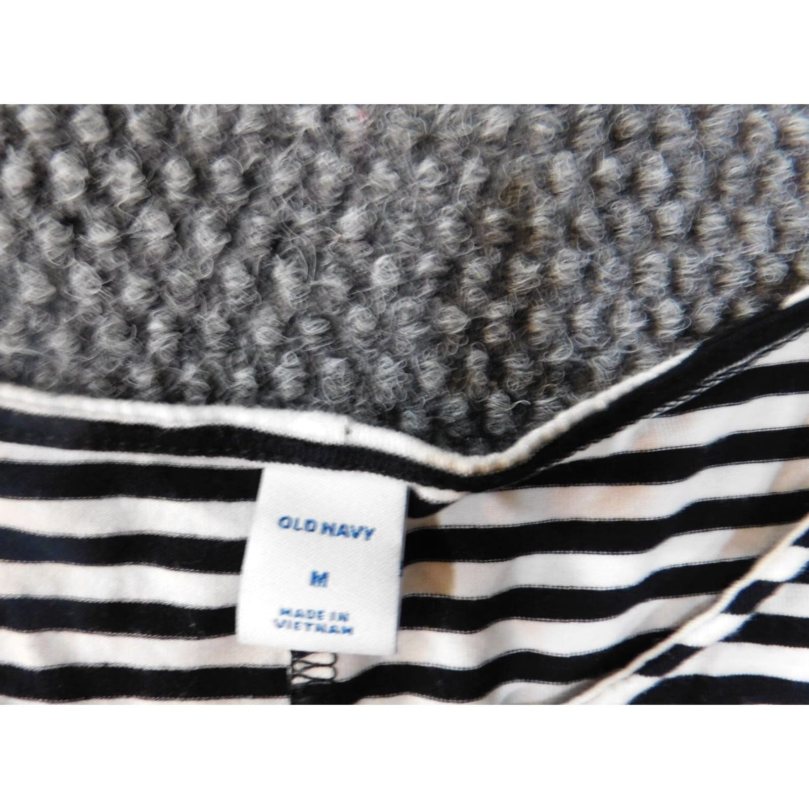 Old Navy Old Navy Shirt Dress Womens Medium Black Striped Rayon Knee Length Stretch Raglan Sleeve V-Neck Pullover Casual Rapple? Size M / US 6-8 / IT 42-44 - 5 Thumbnail