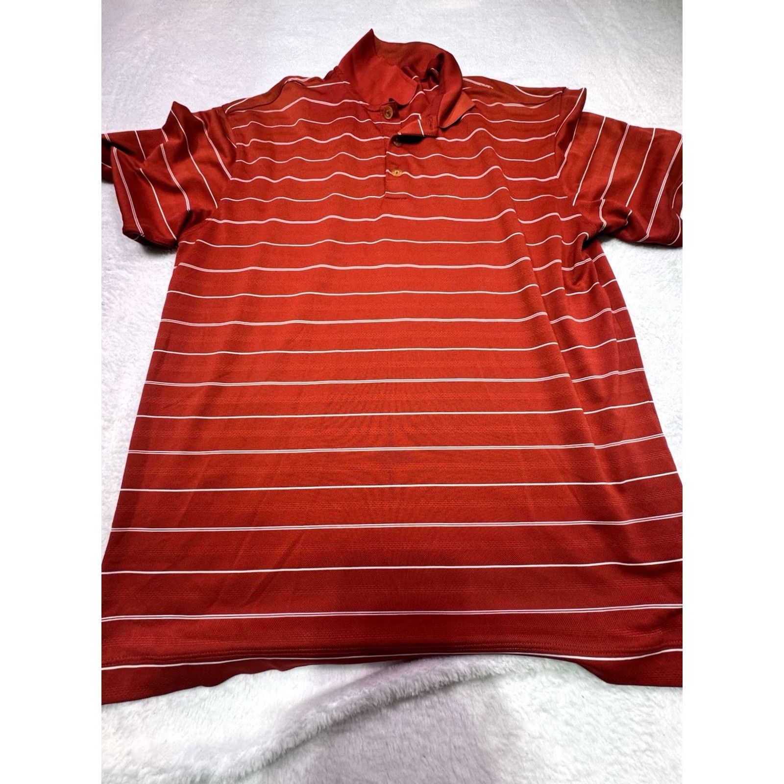 Nike Nike Golf Polo Shirt Mens Size Medium Performance Dri-Fit Polyester Red Stripe Size US M / EU 48-50 / 2 - 3 Thumbnail