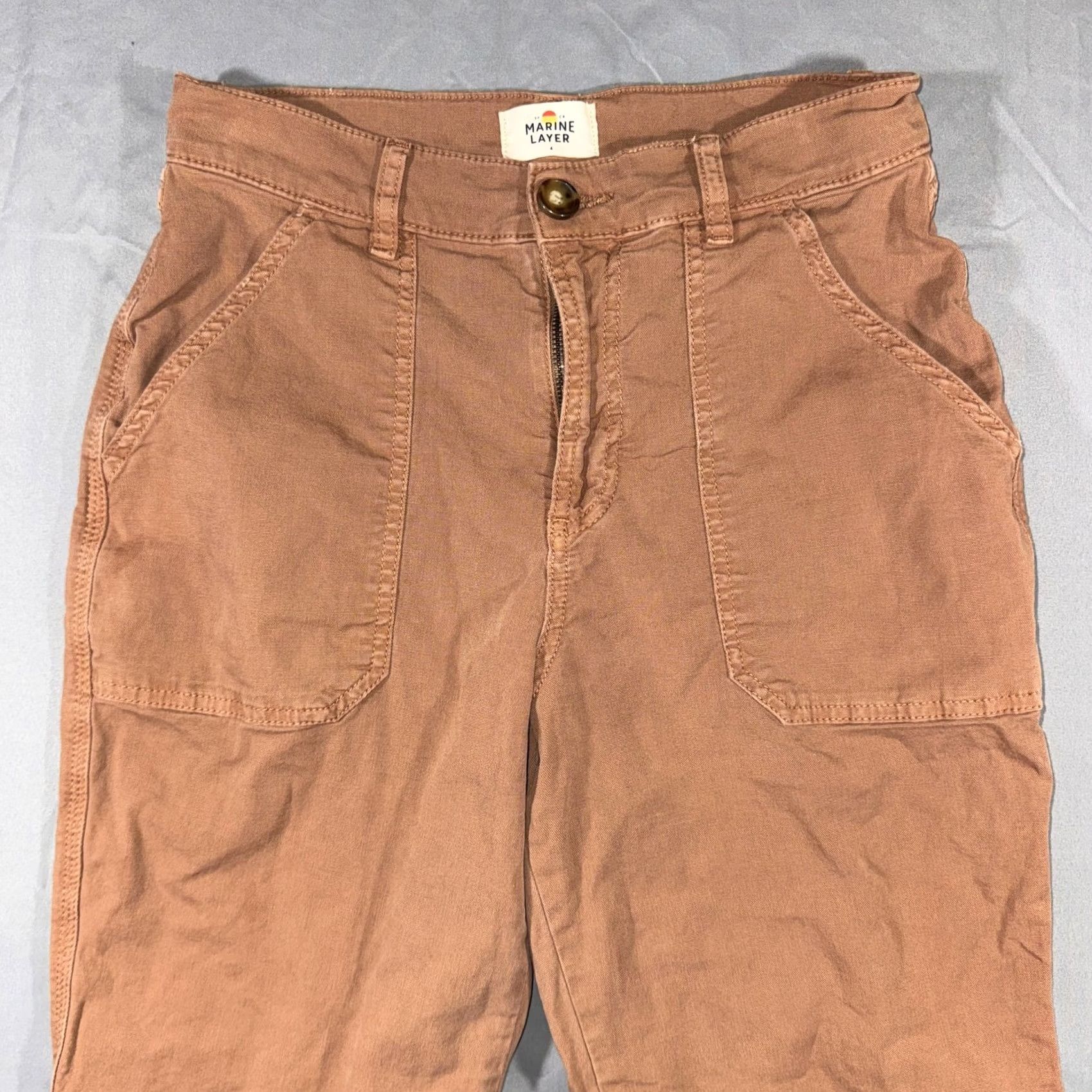 Marine Layer Marine Layer Pants Womens 4 Brown Twill Chino Utility Pockets Relaxed Crop Pants Brown Women Chino 4 Casual Fall Mens? No Size 27" / US 4 / IT 40 - 4 Thumbnail