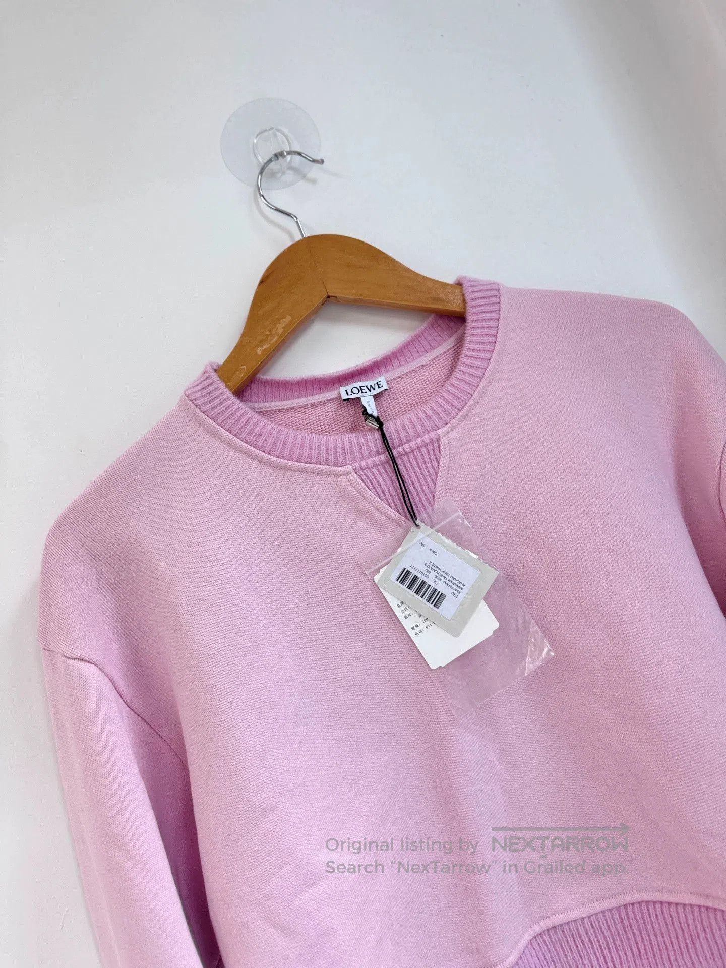 Loewe Loewe Women's Pink Crop Sweatshirt S. Size US S / EU 44-46 / 1 - 2 Thumbnail