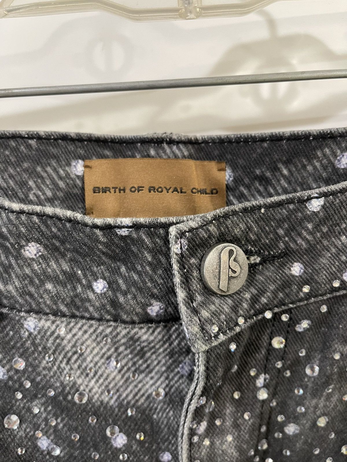 Birth of Royal Child Washed 20K Swarovski Diamond Boro Denim Black Size US 32 / EU 48 - 3 Thumbnail