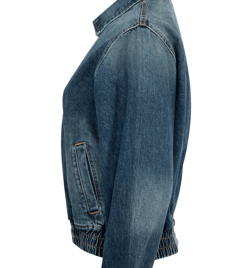 Nili Lotan o1h1sh11225 Najac Denim Jacket in Denim Blue Size L / US 10 / IT 46 - 3 Thumbnail