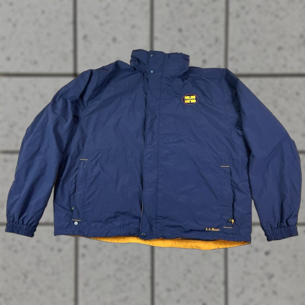 Vintage Mens L.L. Bean Jacket 2XL Blue Nylon Lined Full Zip Hooded Windbreaker Pockets Kienstra Logo Size US XXL / EU 58 / 5 - 1 Thumbnail