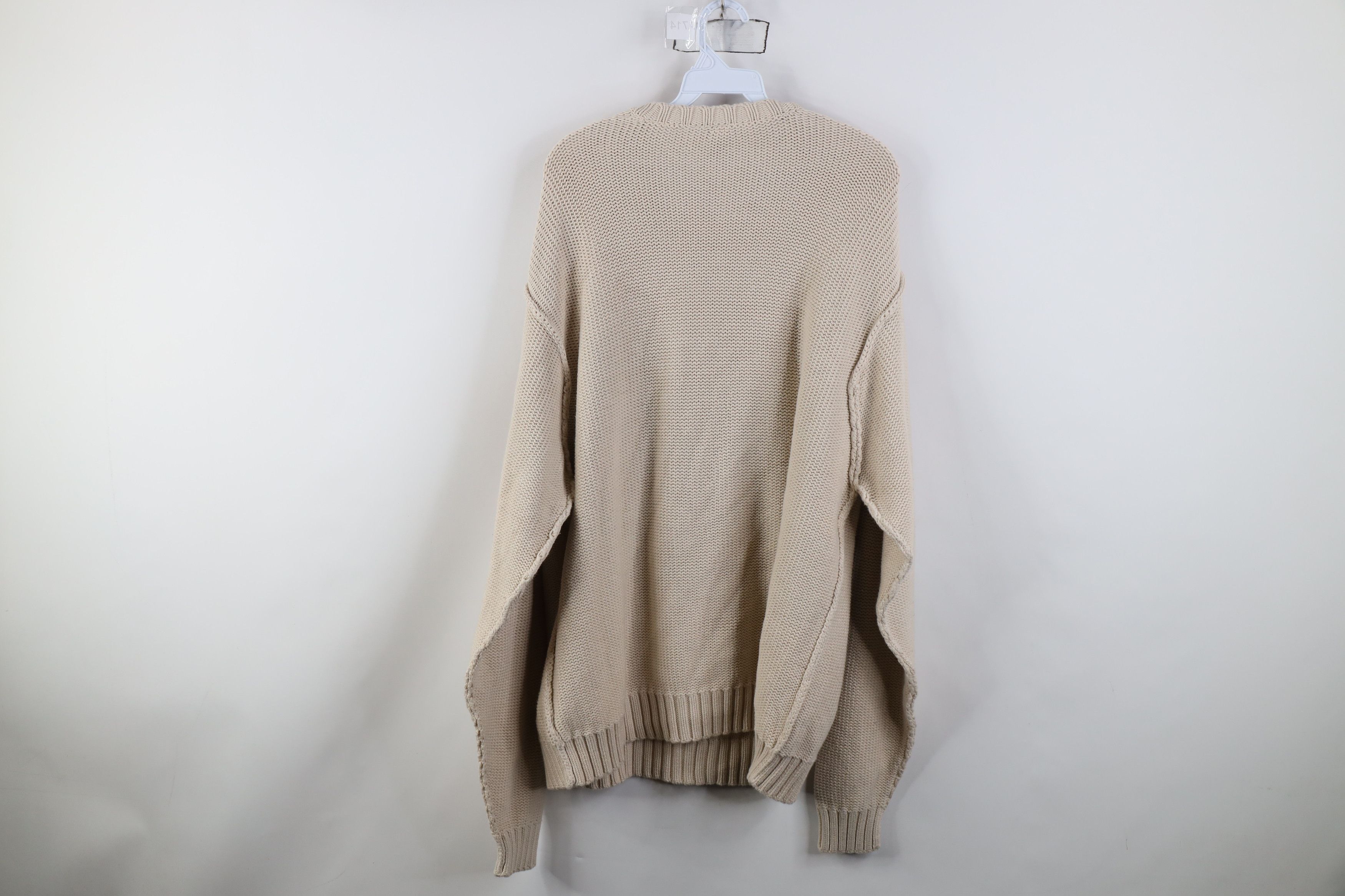 Gap Vintage Y2K 2001 Gap Heavyweight Knit V-Neck Sweater Beige Size US XL / EU 56 / 4 - 9 Thumbnail