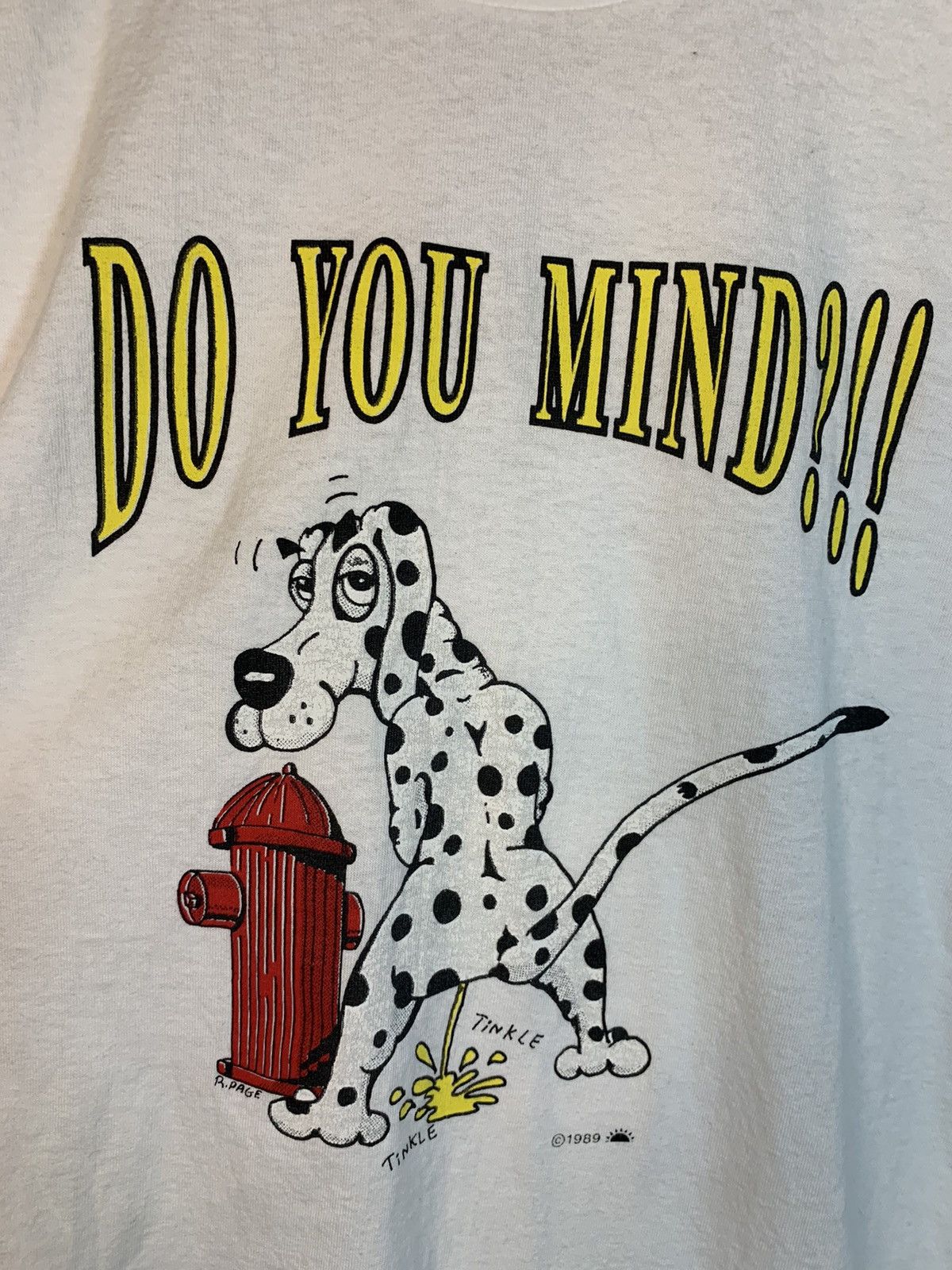 Vintage RARE* Vintage 80s Do You Mind?! Dalmatian Fire Hydrant Shirt Size US L / EU 52-54 / 3 - 2 Thumbnail