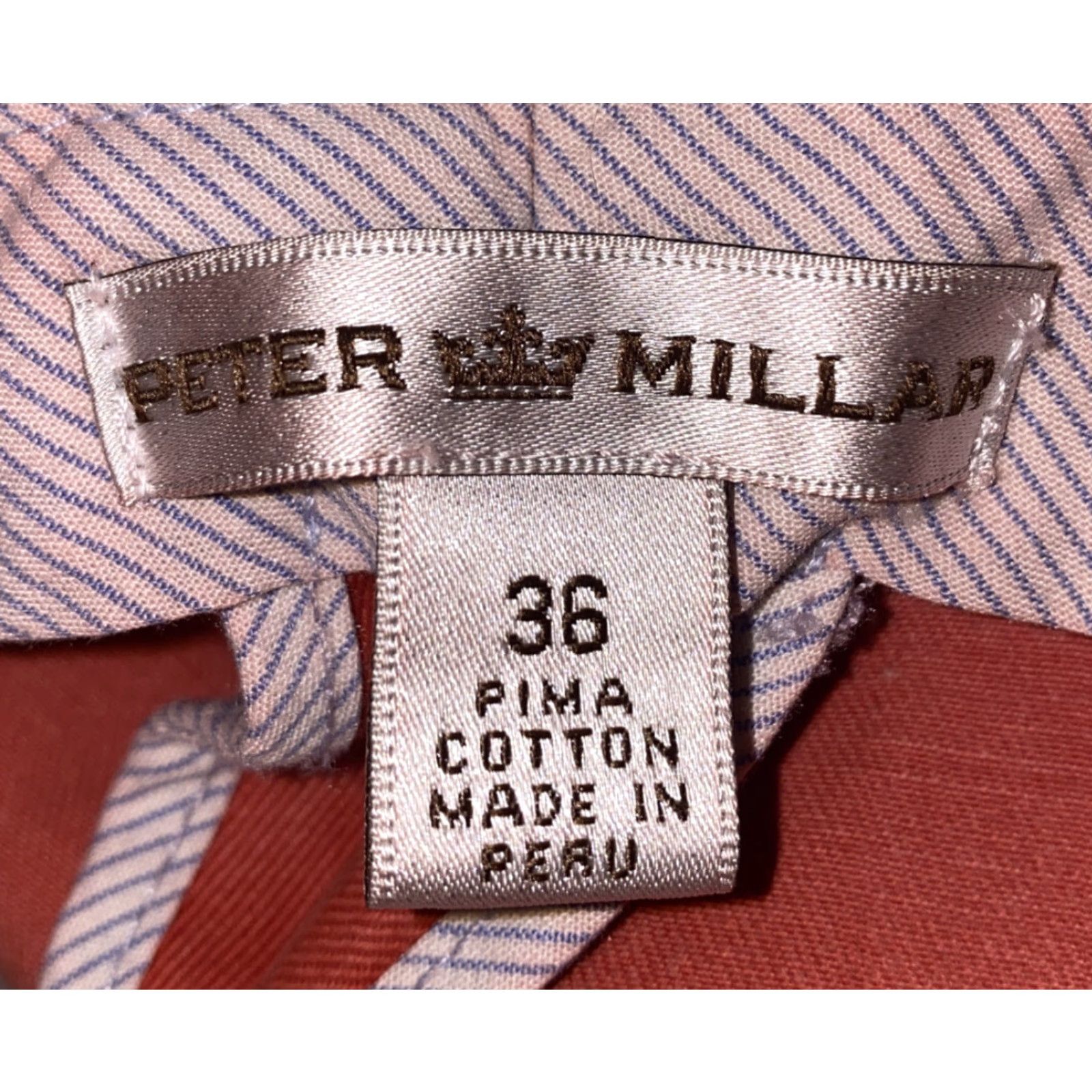 Peter Millar Peter Millar Mens Pants Zip Fly Pima Cotton Salmon Red 36x35 Casual Flat Front Regular Mens Size 36 Inseam 35 Size US 36 / EU 52 - 5 Thumbnail