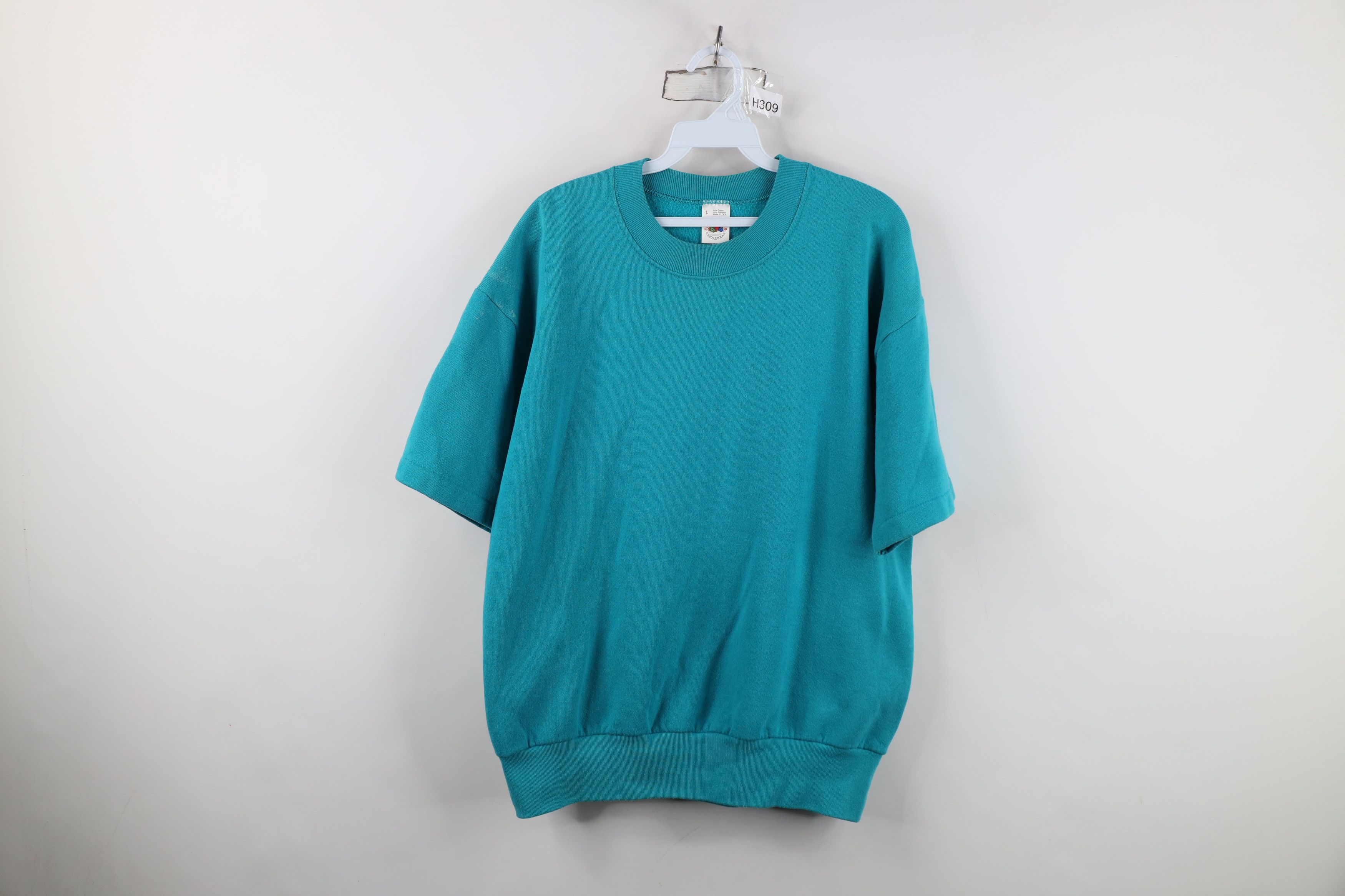 Vintage Vintage 90s Streetwear Blank Short Sleeve Sweatshirt USA Size US L / EU 52-54 / 3 - 1 Thumbnail