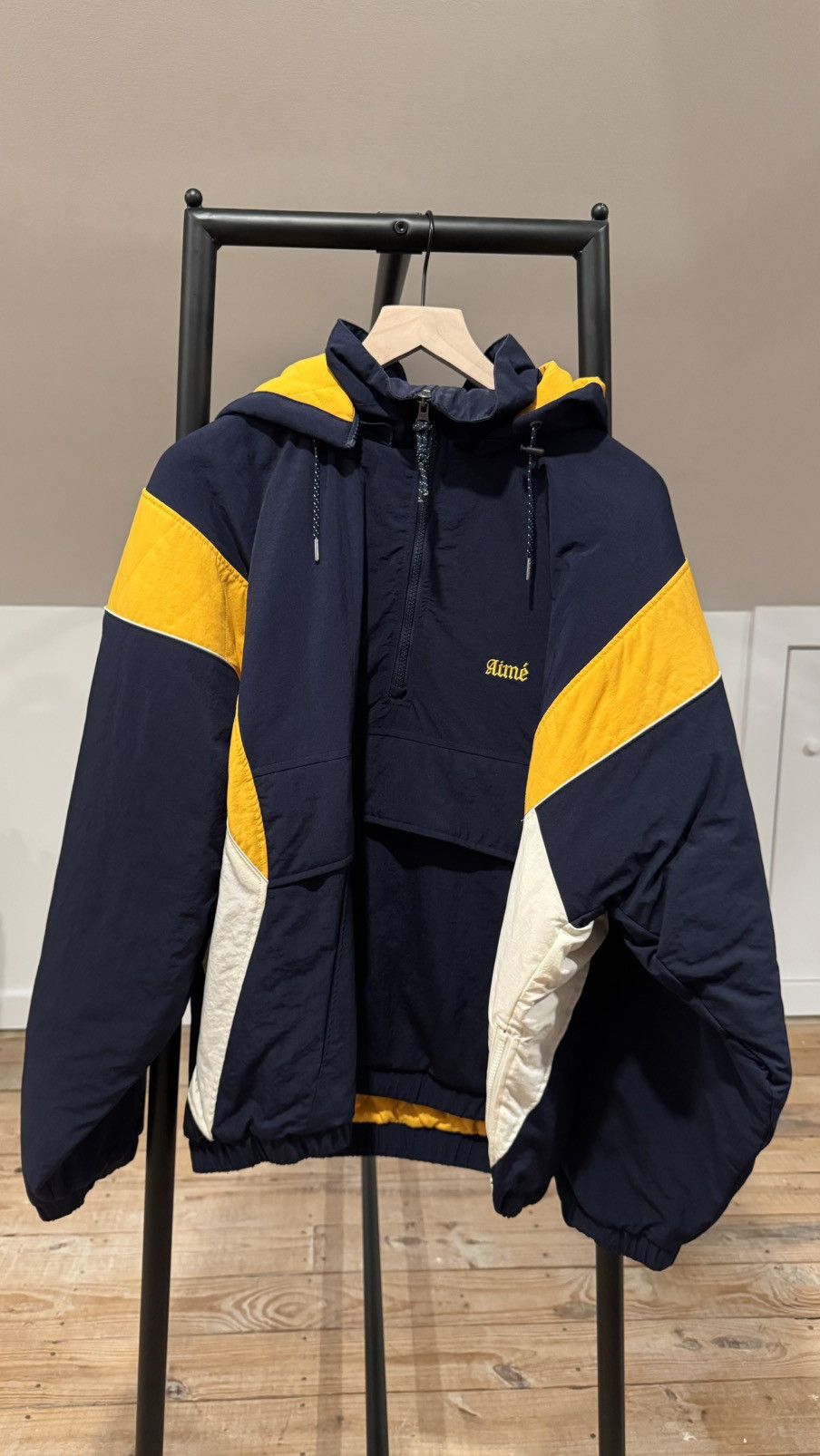 aime leon dore Collegiate Popover 【M】 Aime Leon Dore Collegiate Popover Puffer Jacket XL Navy
