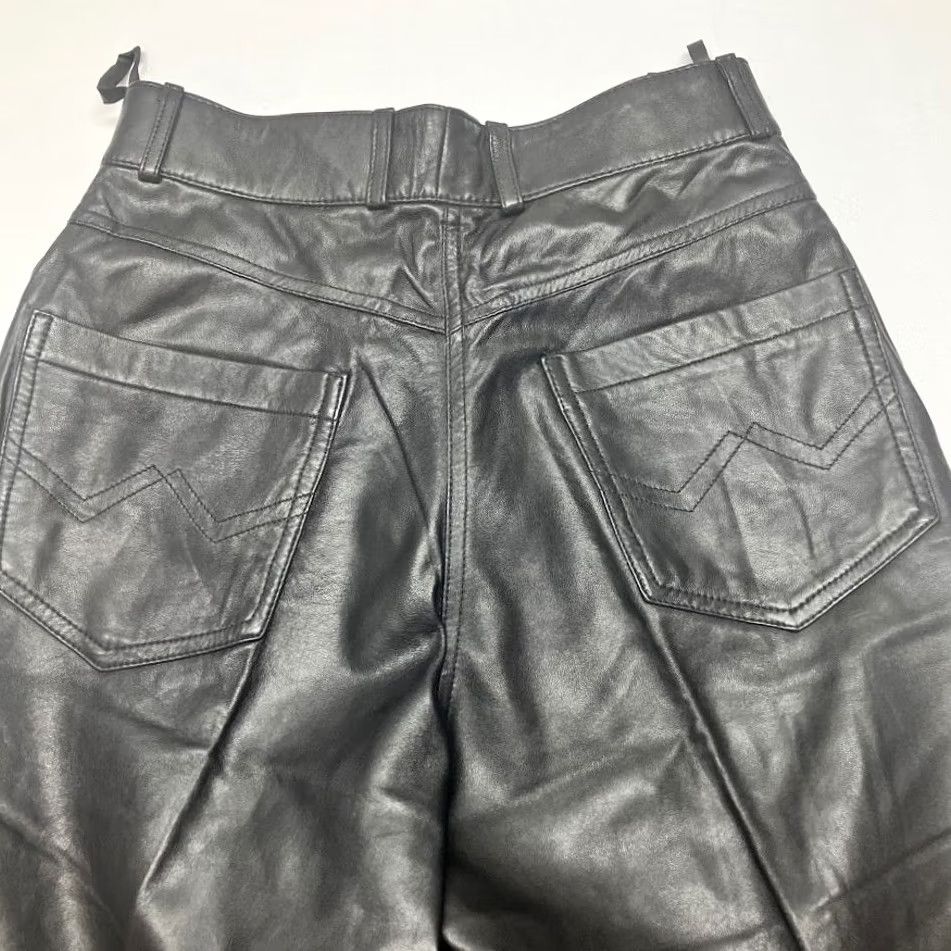 Arrow VINTAGE Black Lambskin Leather High Rise Tapered Leg 5 Pocket Pants Size 28x31 Size 28" / US 6 / IT 42 - 4 Thumbnail