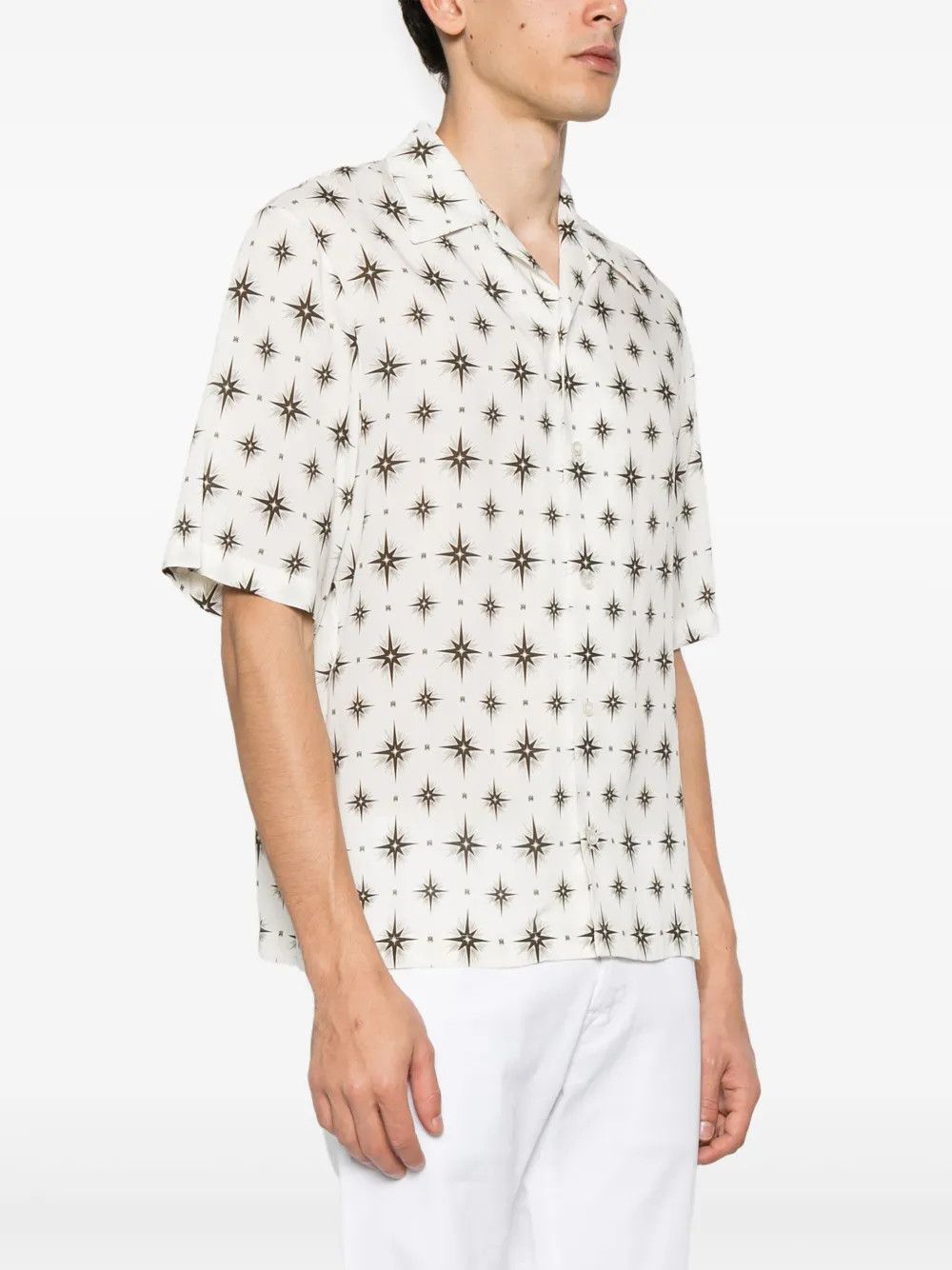 Amiri o1h1sh10525 Micro Starburst Camp Shirt in White Size US M / EU 48-50 / 2 - 3 Thumbnail
