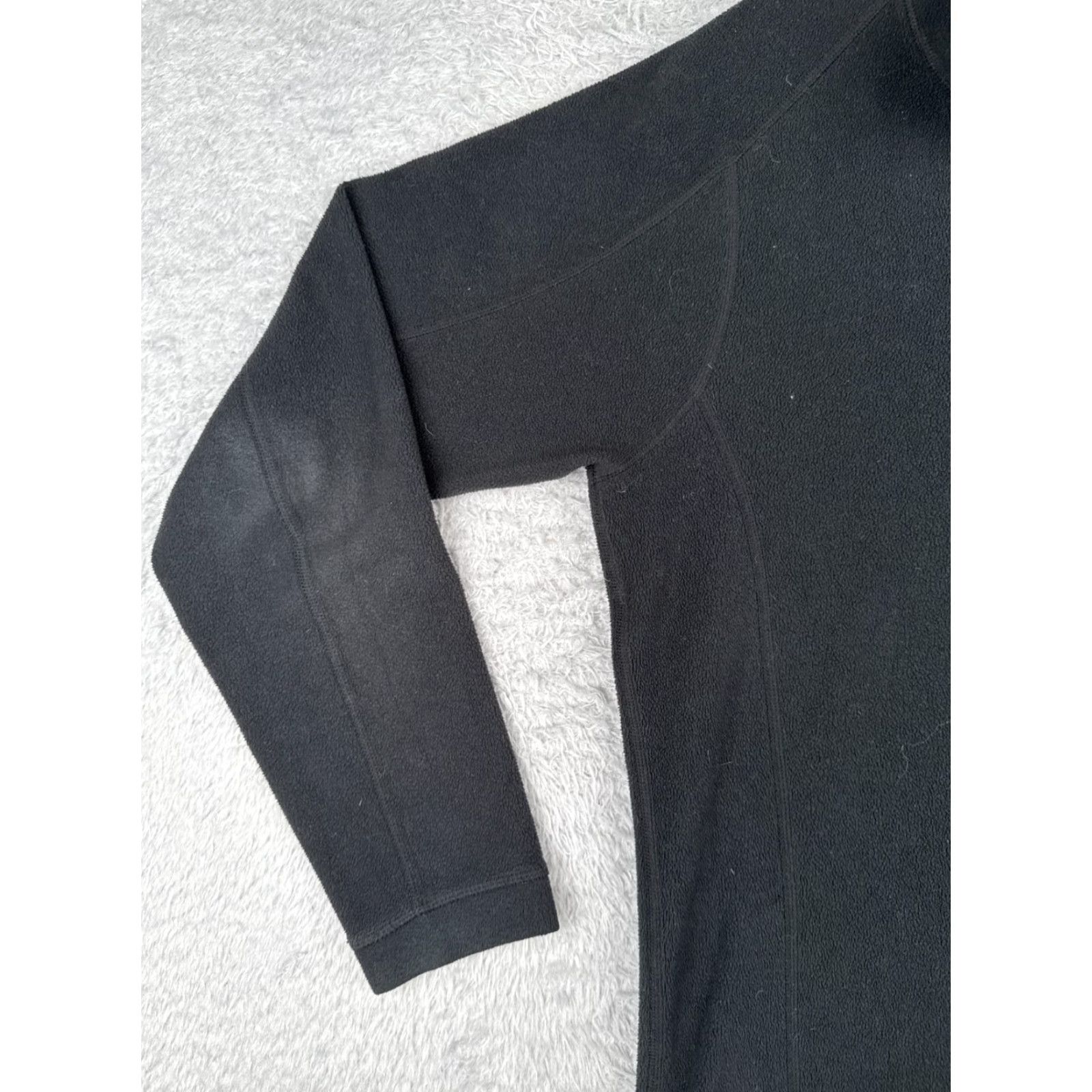 Vintage L.L. Bean Sweater Women Medium Black Long Sleeve 1/4 Zip Fleece Poly Pullover Hike Size M / US 6-8 / IT 42-44 - 3 Thumbnail