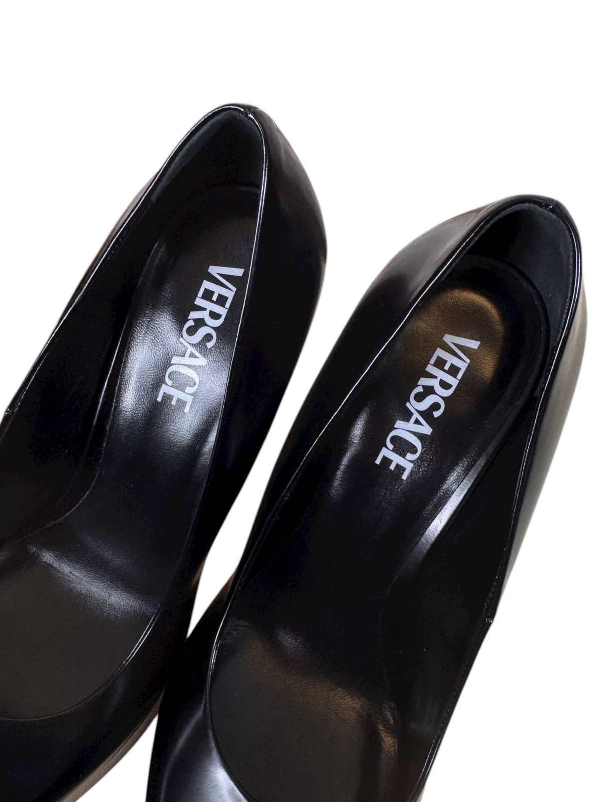 Versace Versace Black Patent Leather Platform Heels Size US 10 / IT 40 - 8 Thumbnail