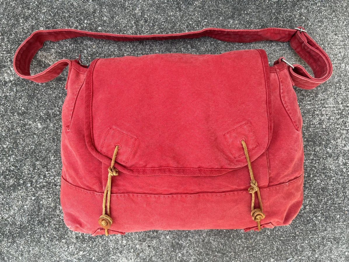 45rpm Vintage 45rpm Japan Fade Red Duck Cotton Messenger Bag Size ONE SIZE - 4 Thumbnail
