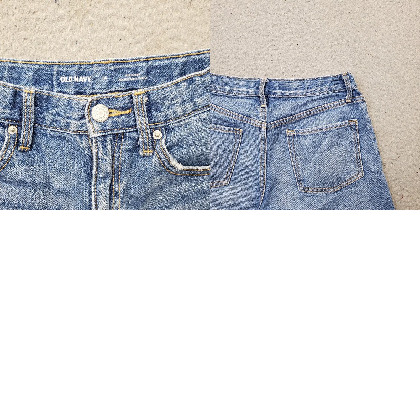 Old Navy Old Navy Womens Jeans Shorts 14 Blue Denim High Rise Distressed Adjustable Waist Shorts Size 36" / US 14 / IT 50 - 8 Thumbnail