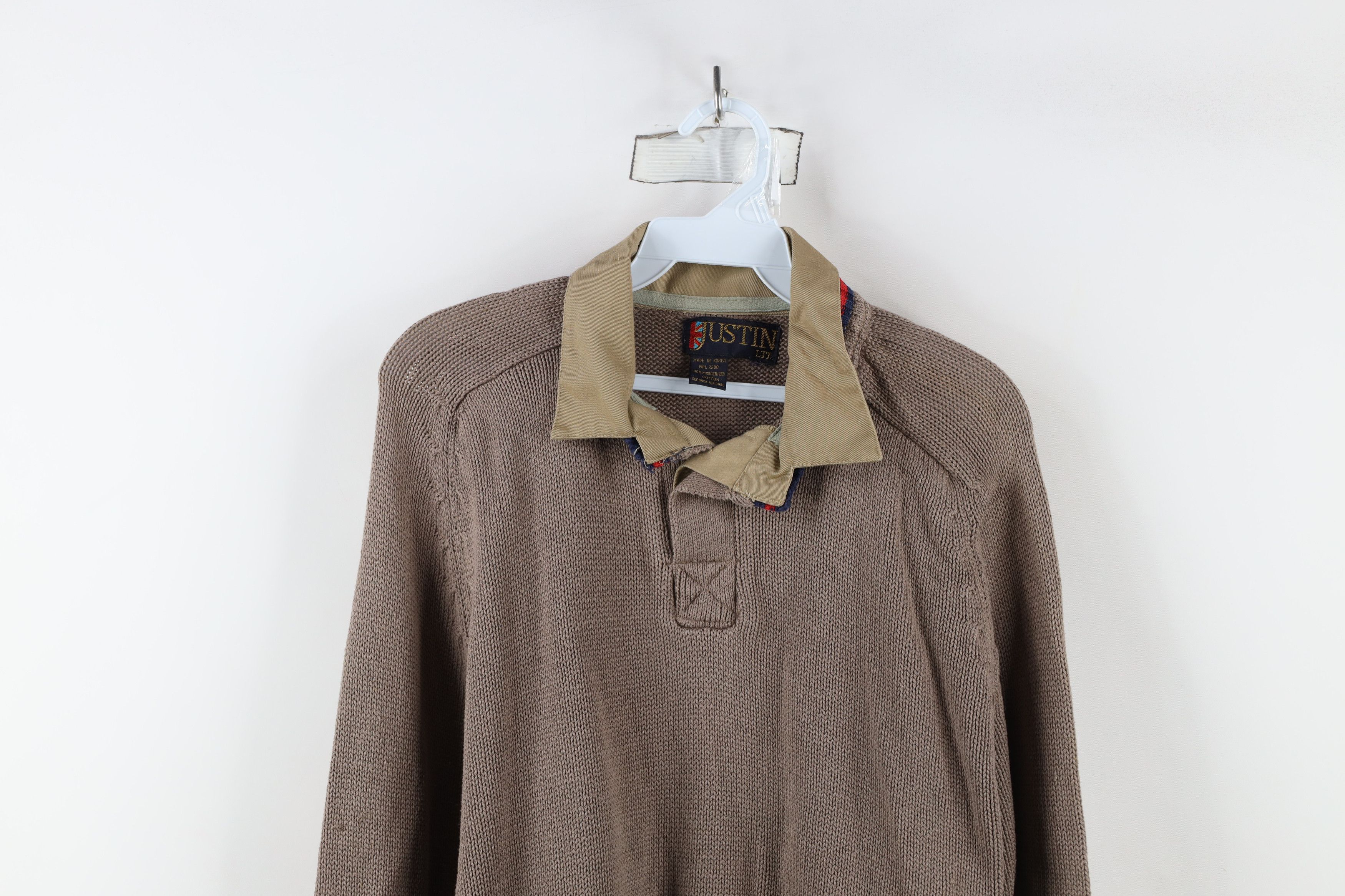 Vintage Vintage 90s Streetwear Striped Knit Collared Sweater Size US M / EU 48-50 / 2 - 2 Thumbnail