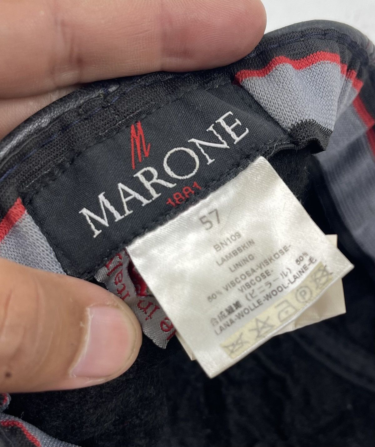Japanese Brand marone leather hat made in italy tc47 Size ONE SIZE - 4 Thumbnail