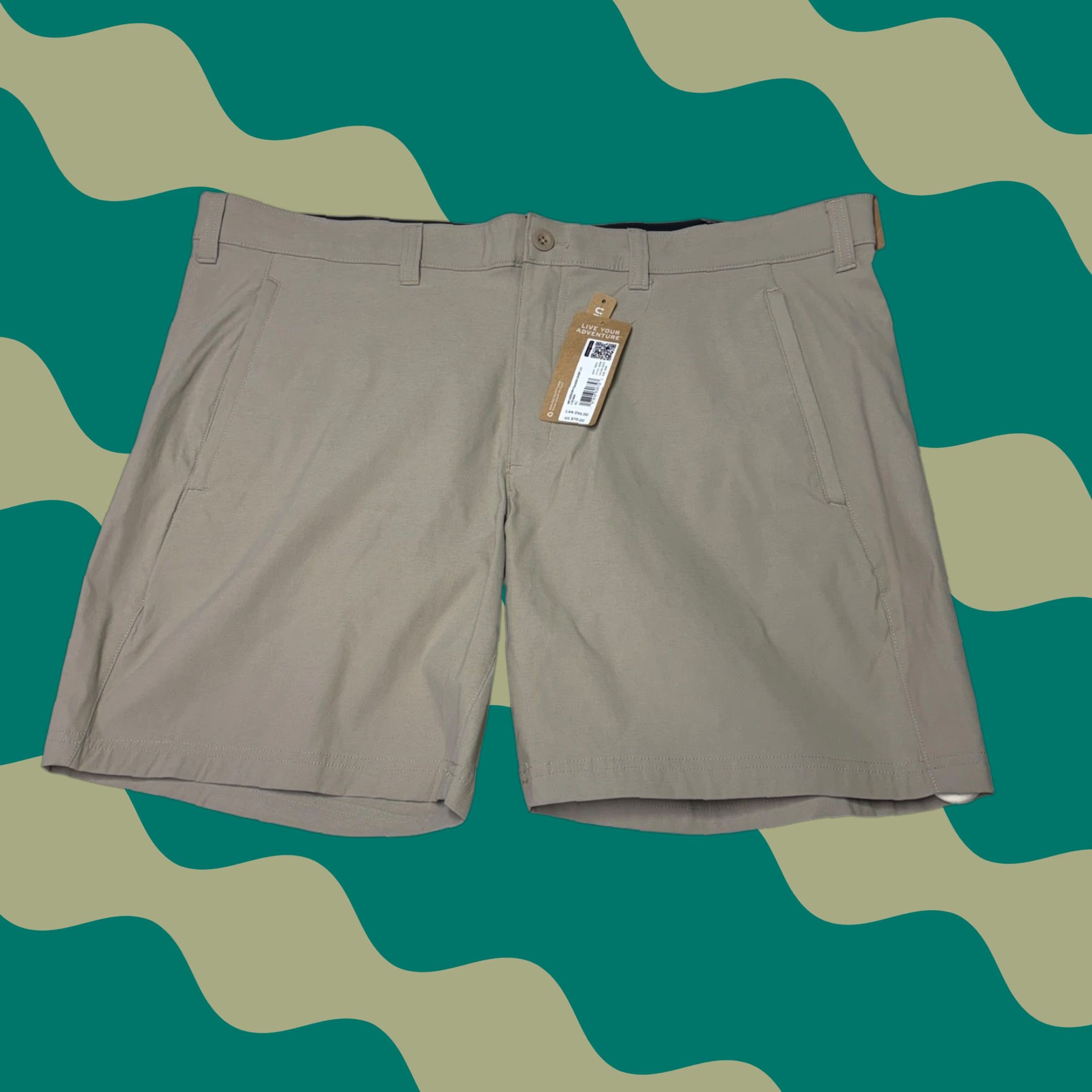 Eddie Bauer VINTAGE? No — Eddie Bauer Horizon Wander Shorts 2.0 Light Khaki 42x8 Nylon Spandex Water Resistant Quick Dry Chino Casual Travel Mens 42 Beige Size US 42 / EU 58 - 1 Thumbnail