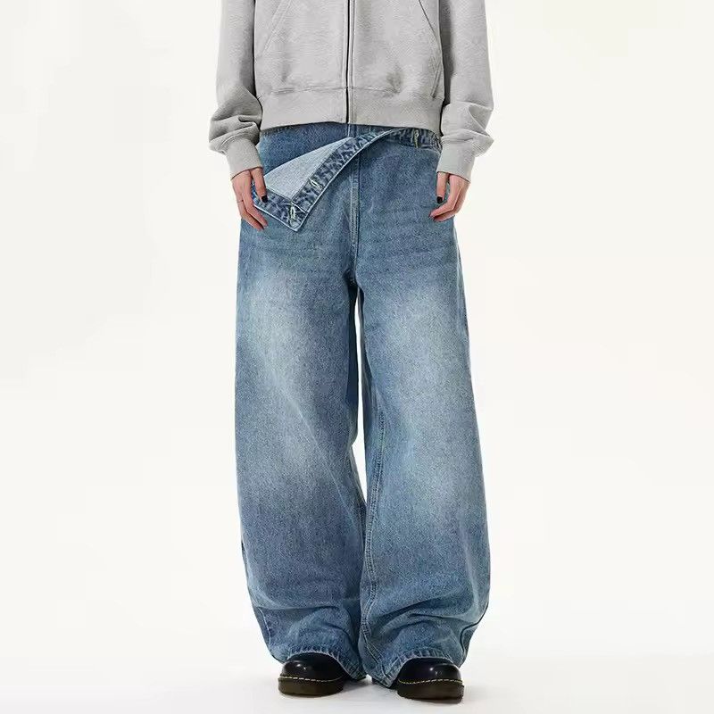 Designer Stylish Straight Deconstructive Jeans Trousers