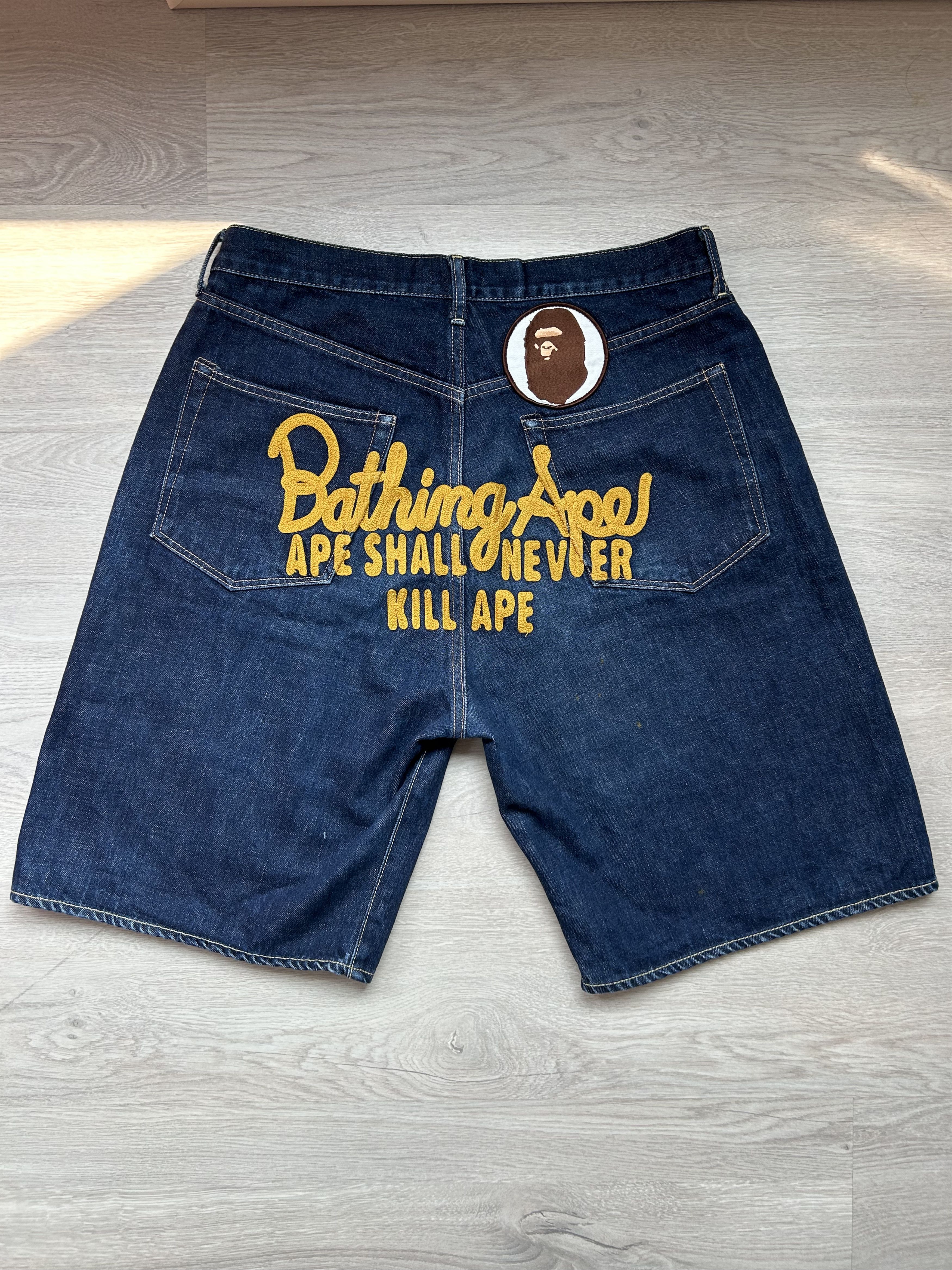 Bape Bathing Ape “BAPE” Embroidered Logo Denim [Size L] Size US 34 / EU 50 - 1 Thumbnail