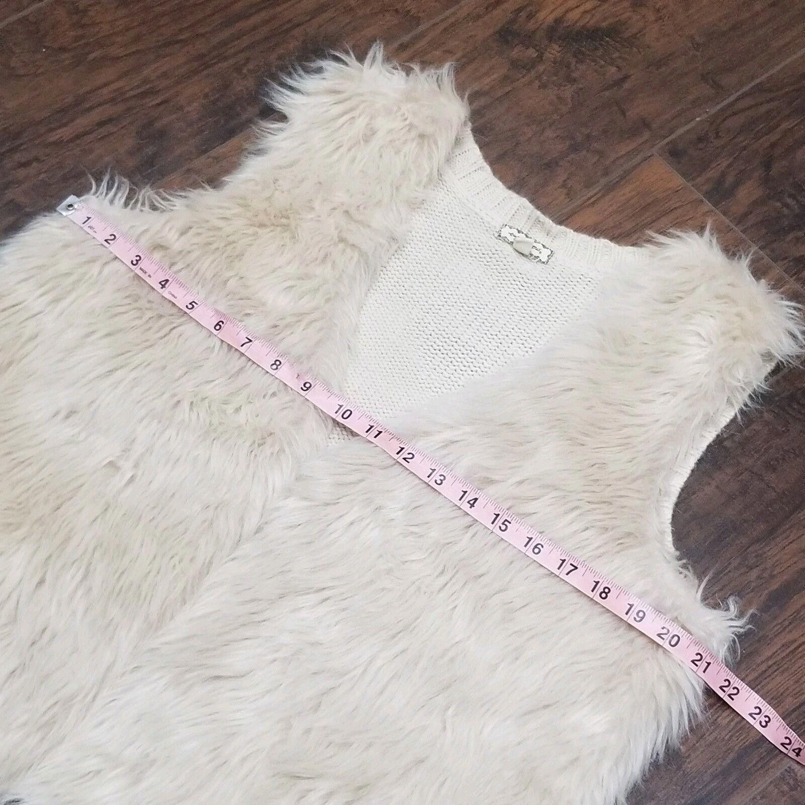 Other Faux Fur Vest Eyeshadow LARGE tan Ivory open front fall Size L / US 10 / IT 46 - 6 Thumbnail