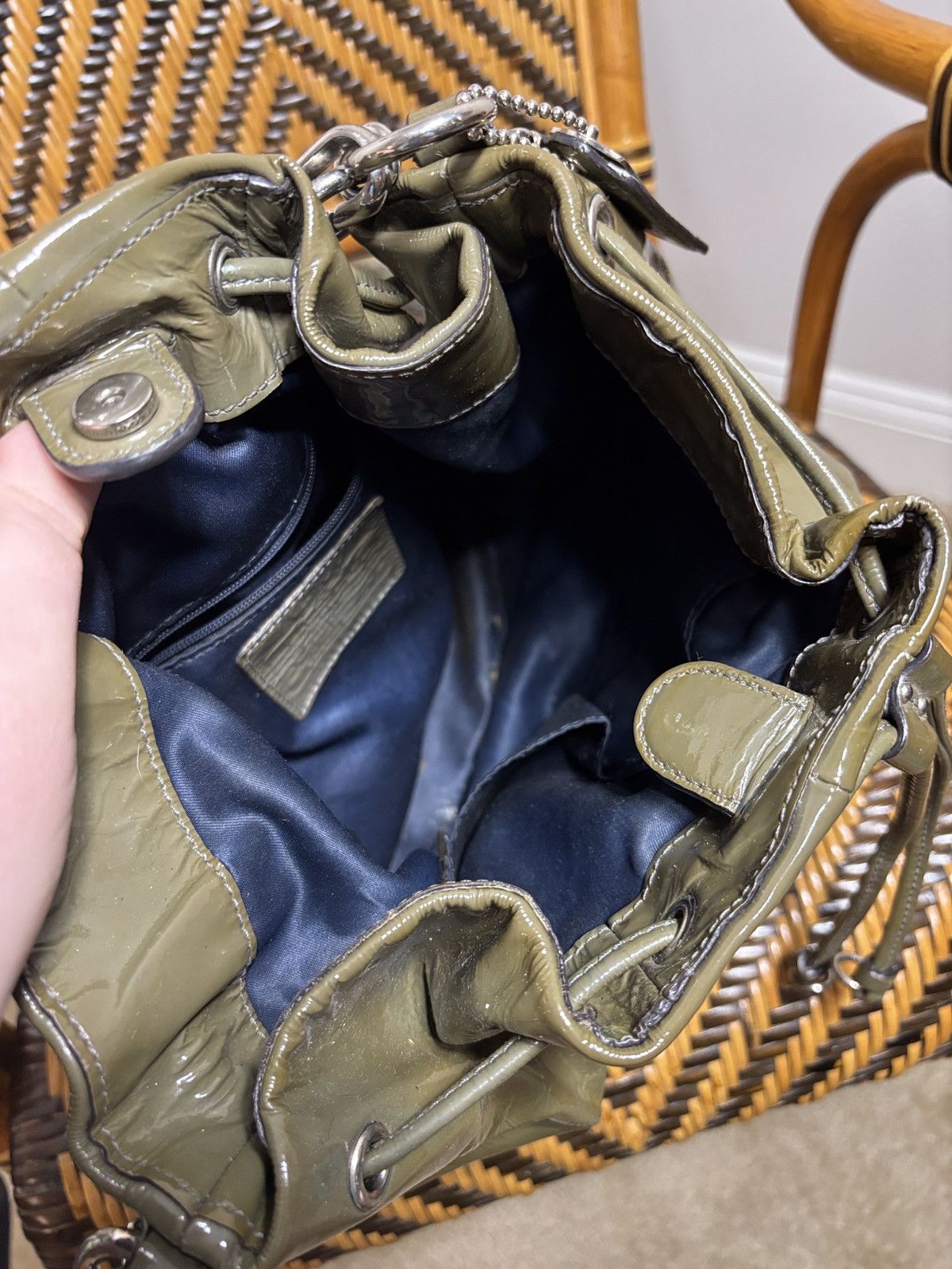 Coach Coach Madison Green Patent Leather Shoulder Bag 17745 Size ONE SIZE - 7 Thumbnail