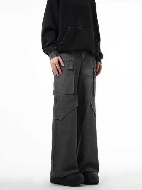 Japanese Brand × Jean Vintage washed multi-pocket cargo jeans Size US 32 / EU 48 - 2 Thumbnail