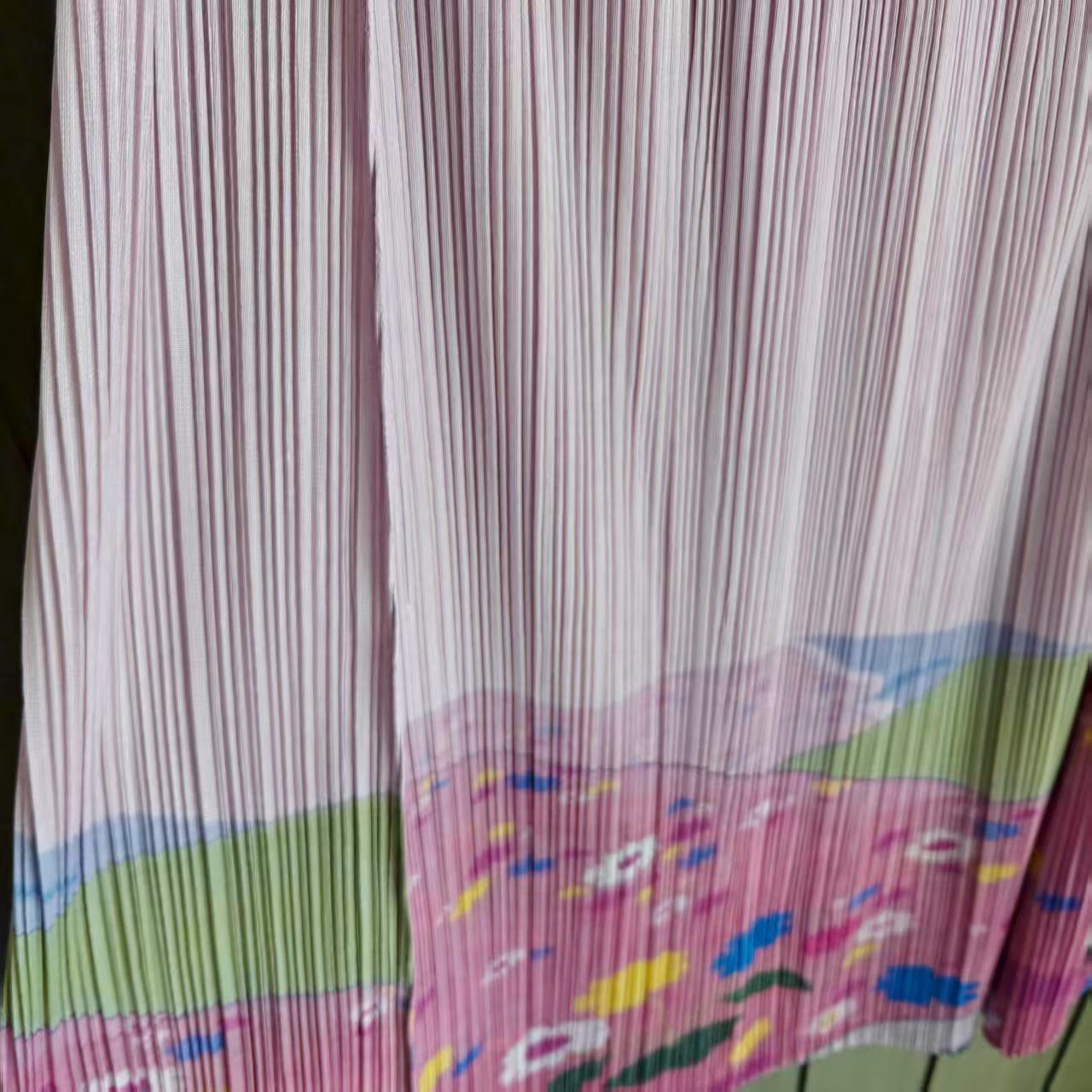 Pleats Please Issey Miyake Wildflower Hillside Pleated Midi Skirt Size 31" - 2 Thumbnail