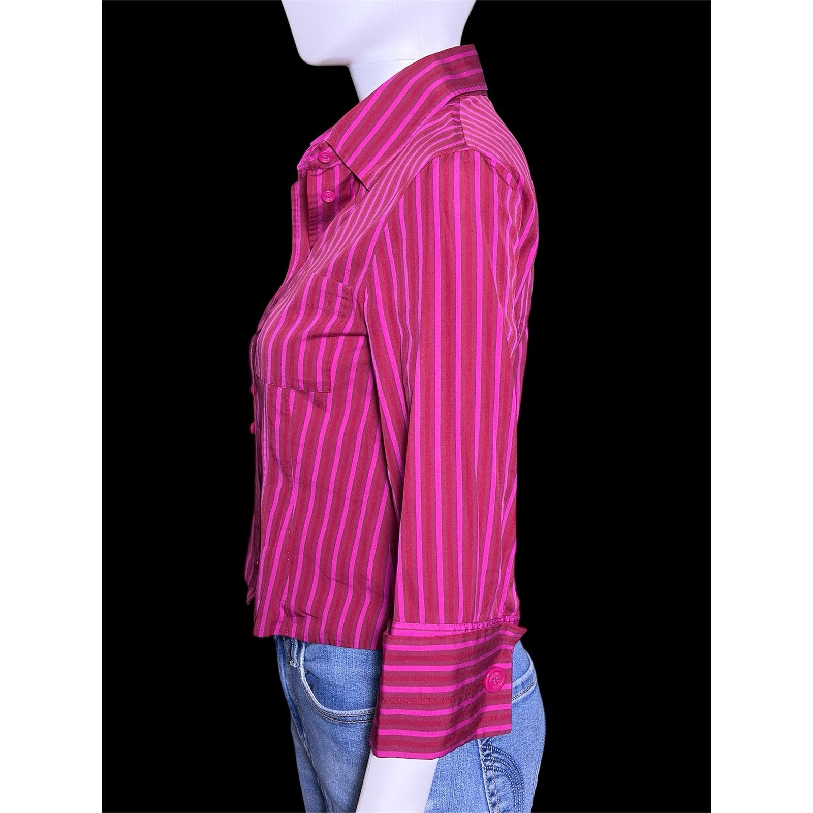 Louis Vuitton Y2K Louis Vuitton Magenta Pink and Red Button Down Blouse Size S / US 4 / IT 40 - 6 Thumbnail