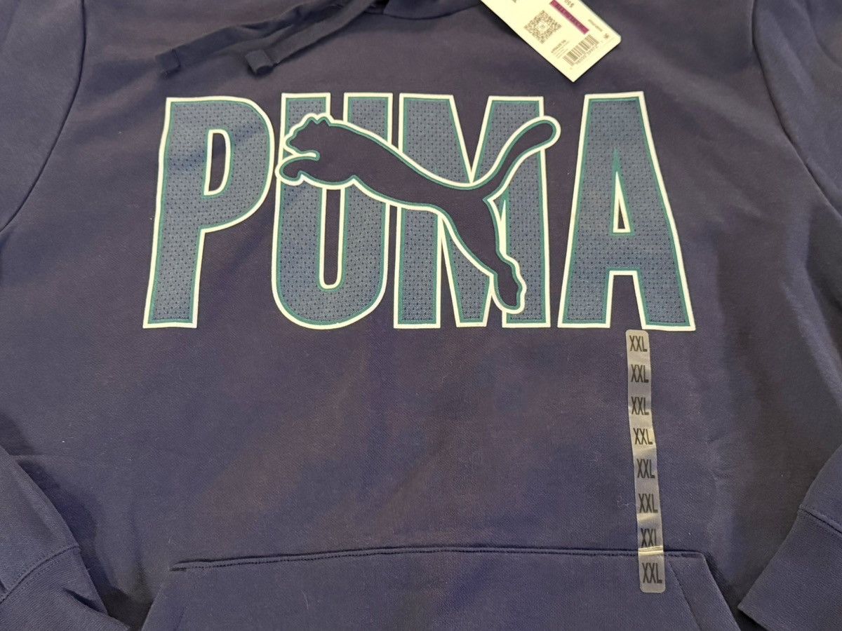 Puma Puma Essentials Overlap Hoodie Blue Long Sleeve Pullover Size US XXL / EU 58 / 5 - 2 Thumbnail