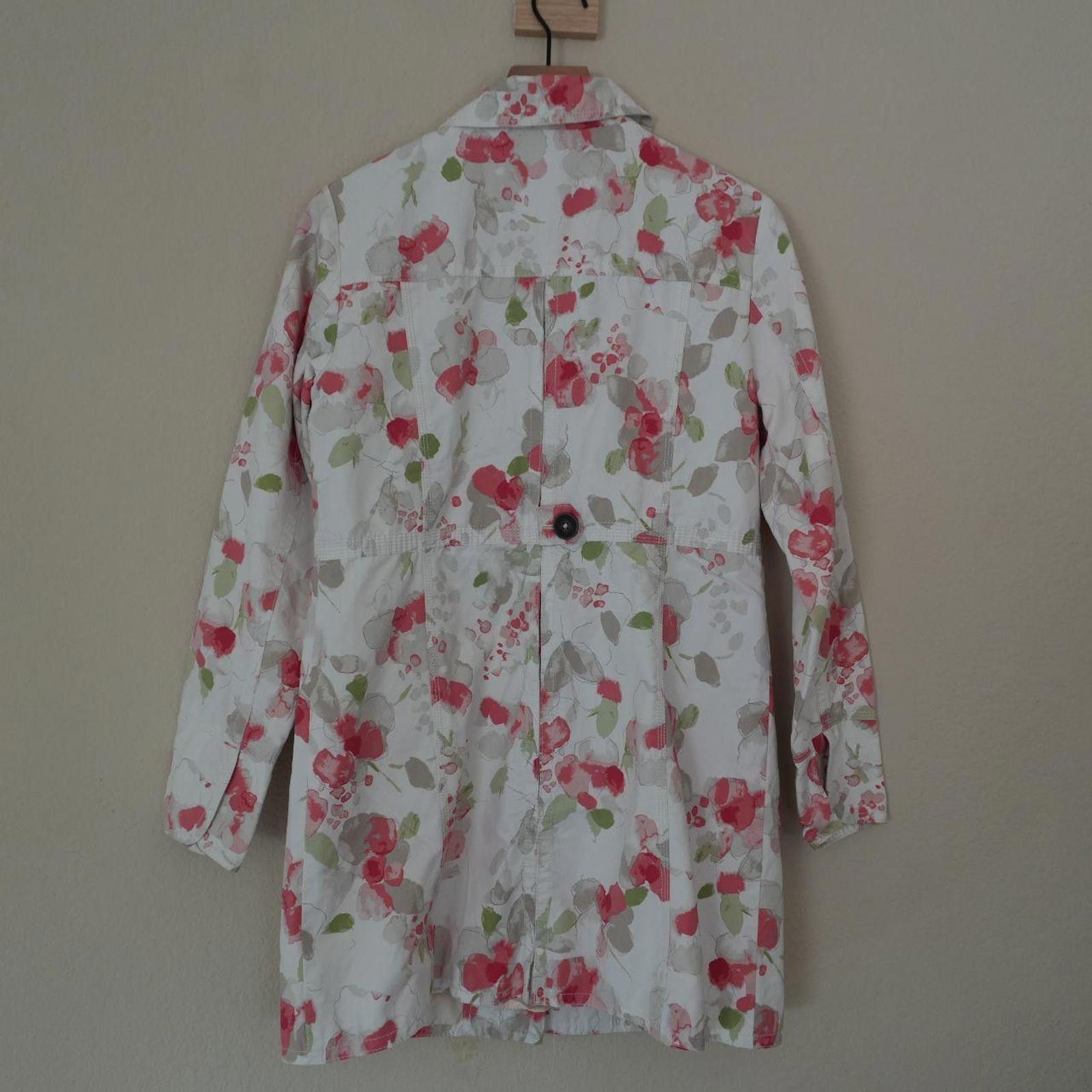 Eddie Bauer Eddie Bauer Coat Women's S White Trench Floral Size S / US 4 / IT 40 - 5 Thumbnail