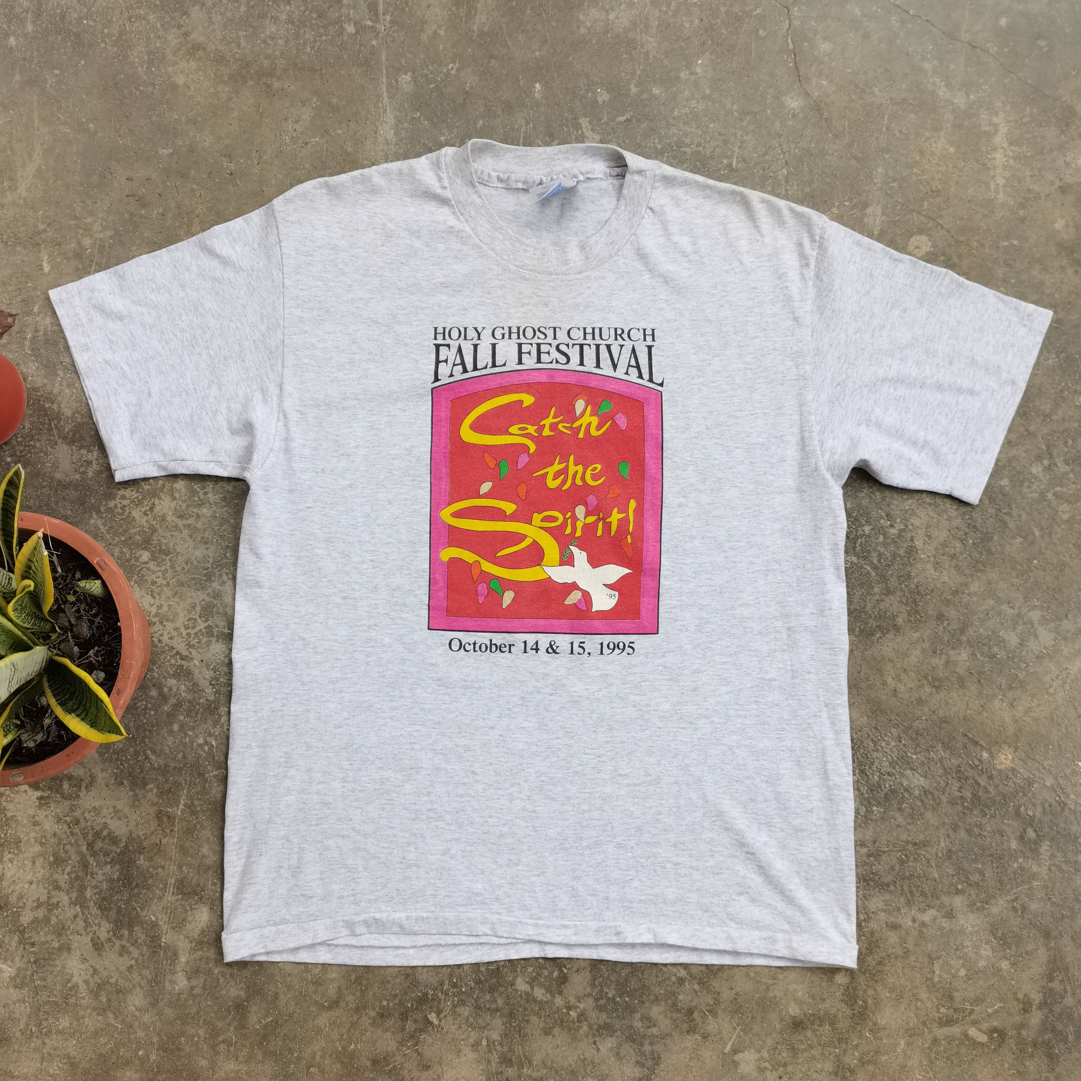 Hanes × Vintage Crazy Vintage 1995 Holy Ghost Church Fall Festival Tshirt Size US L / EU 52-54 / 3 - 1 Thumbnail