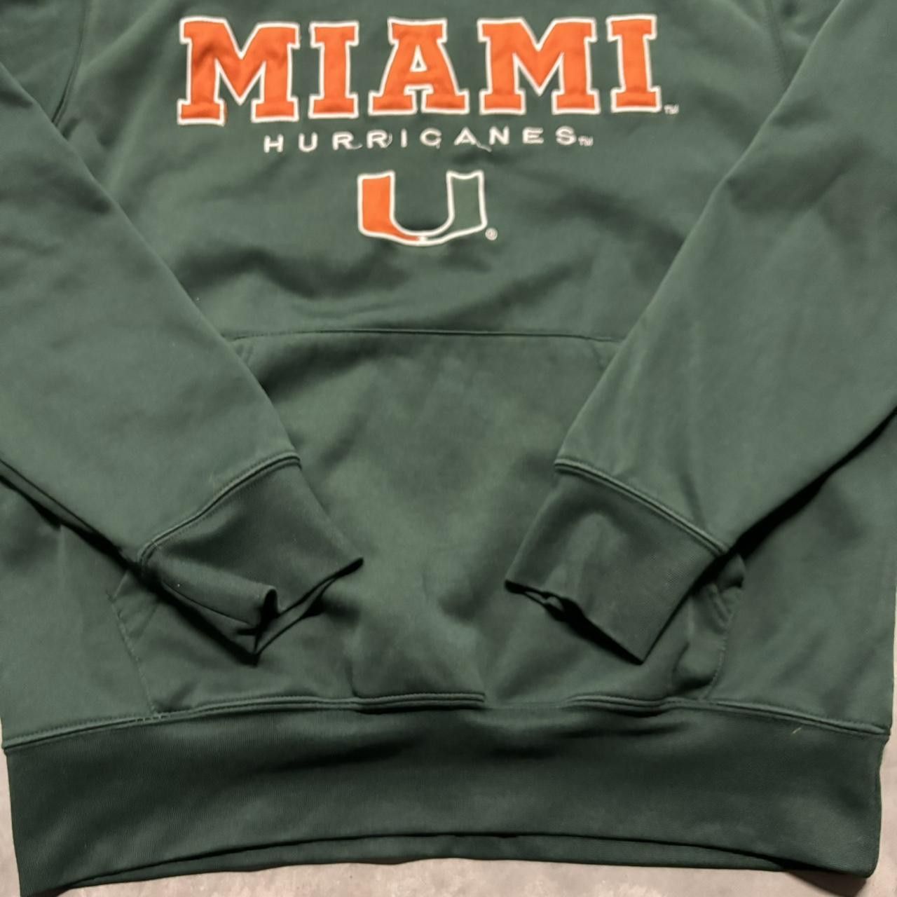 Vintage Crazy Vintage Y2K/2000s Green Miami Hurricanes College Essential Hoodie! Size US L / EU 52-54 / 3 - 6 Thumbnail